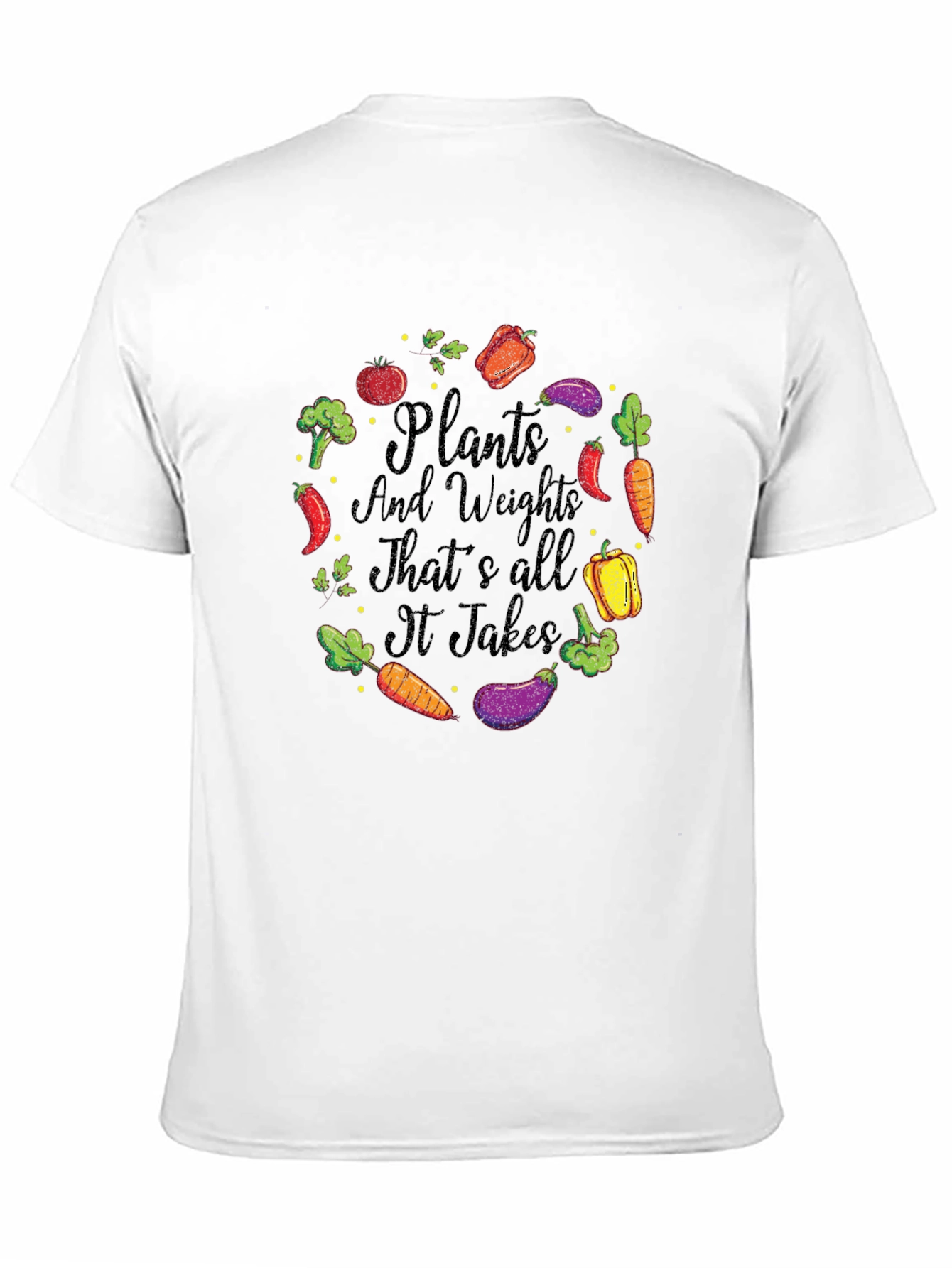 Camiseta Hombre: Plantas y Pesas