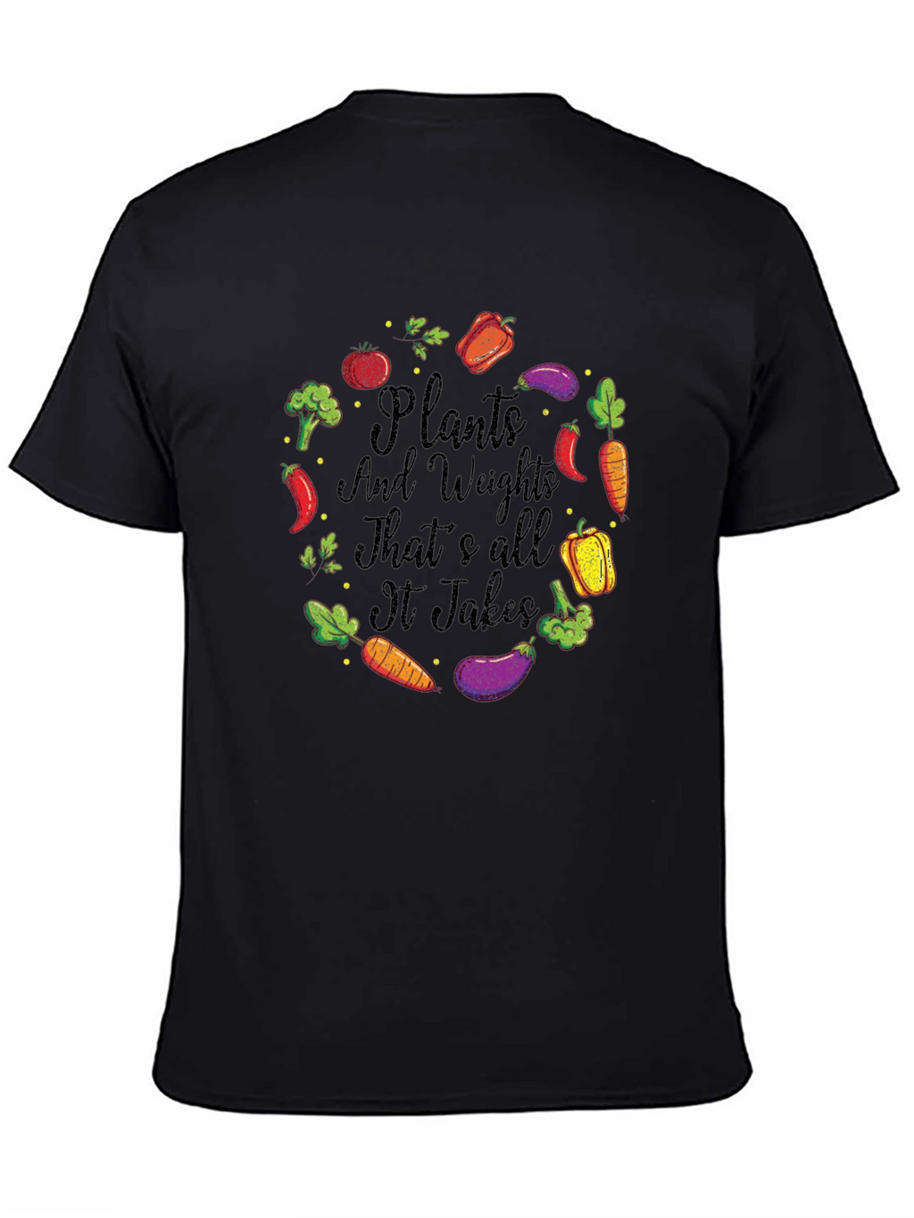 Camiseta Hombre: Plantas y Pesas