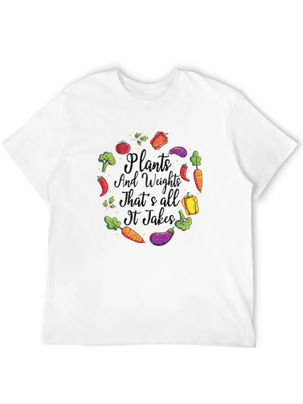 Camiseta Hombre: Plantas y Pesas
