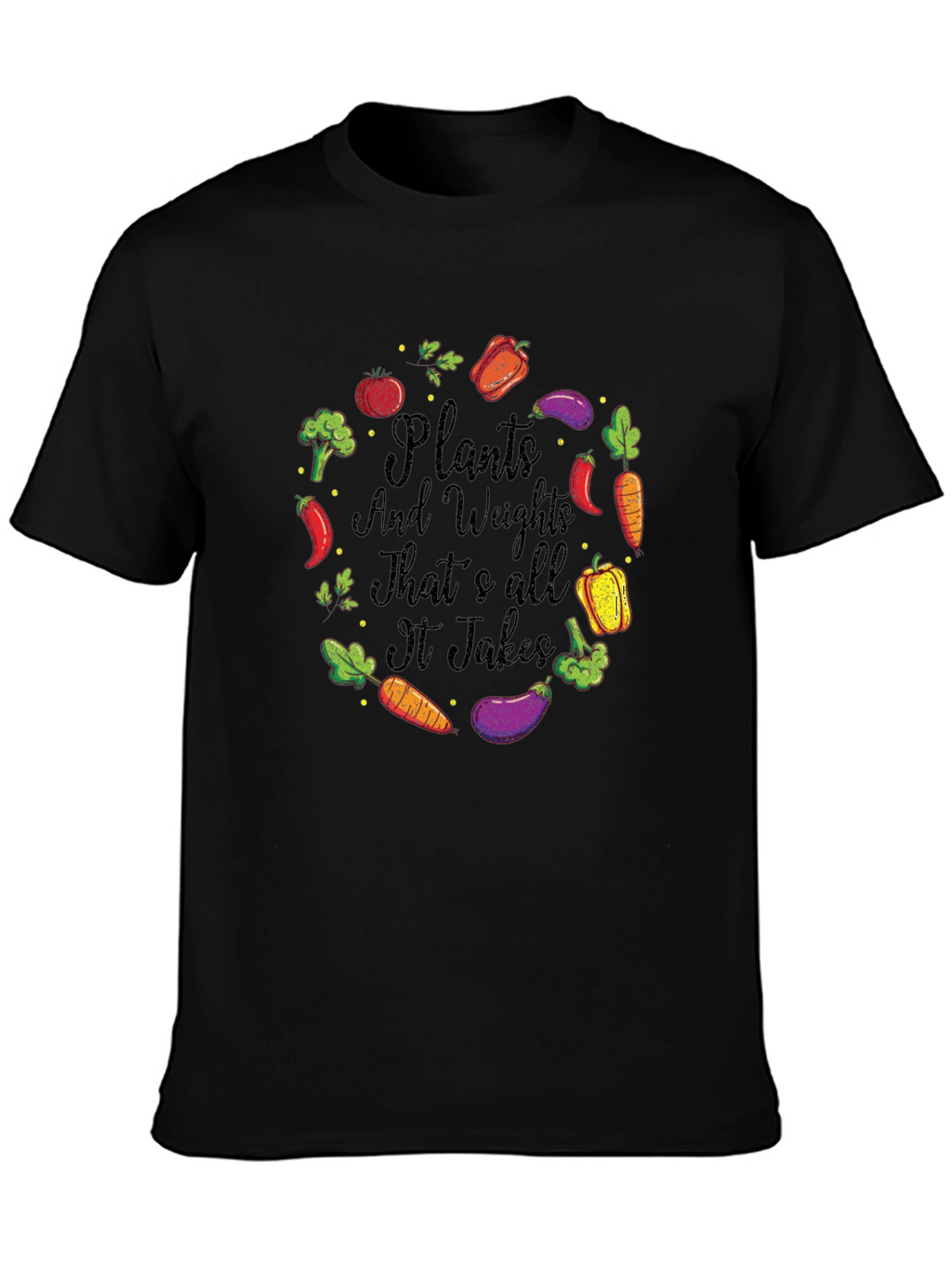 Camiseta Hombre: Plantas y Pesas