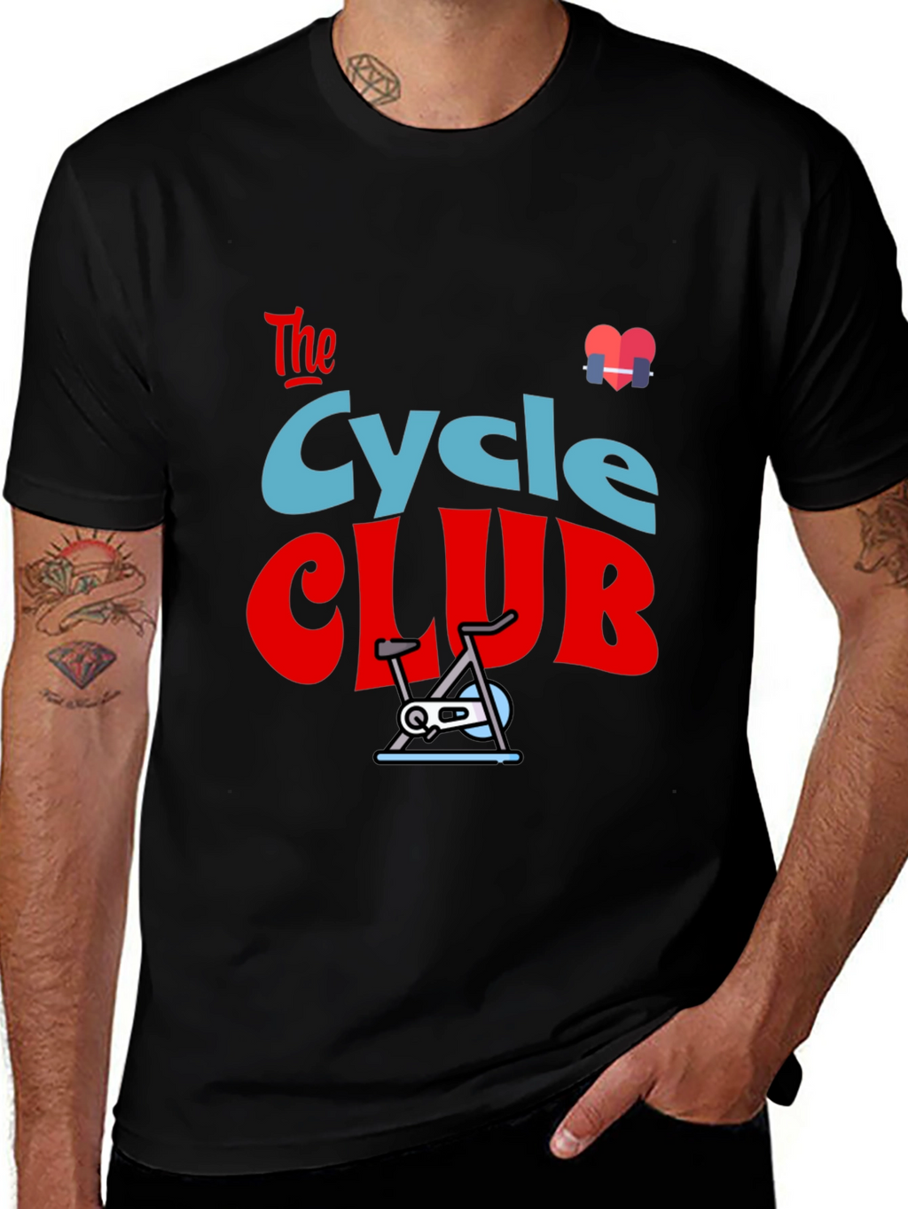 Camiseta Negra con Diseño de Ciclismo