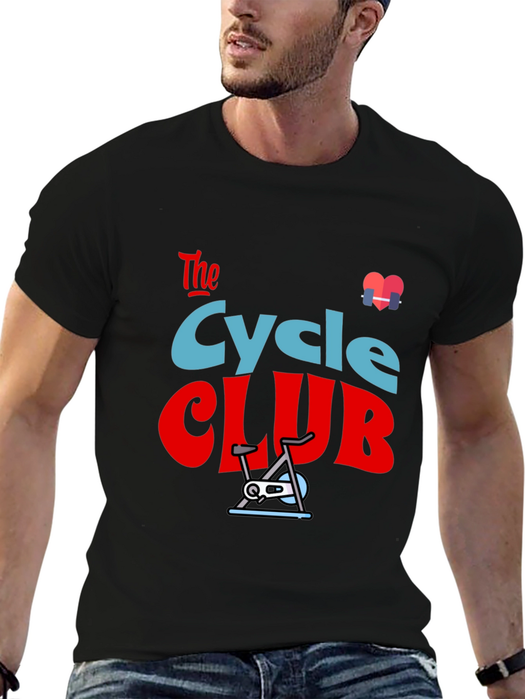 Camiseta Negra con Diseño de Ciclismo