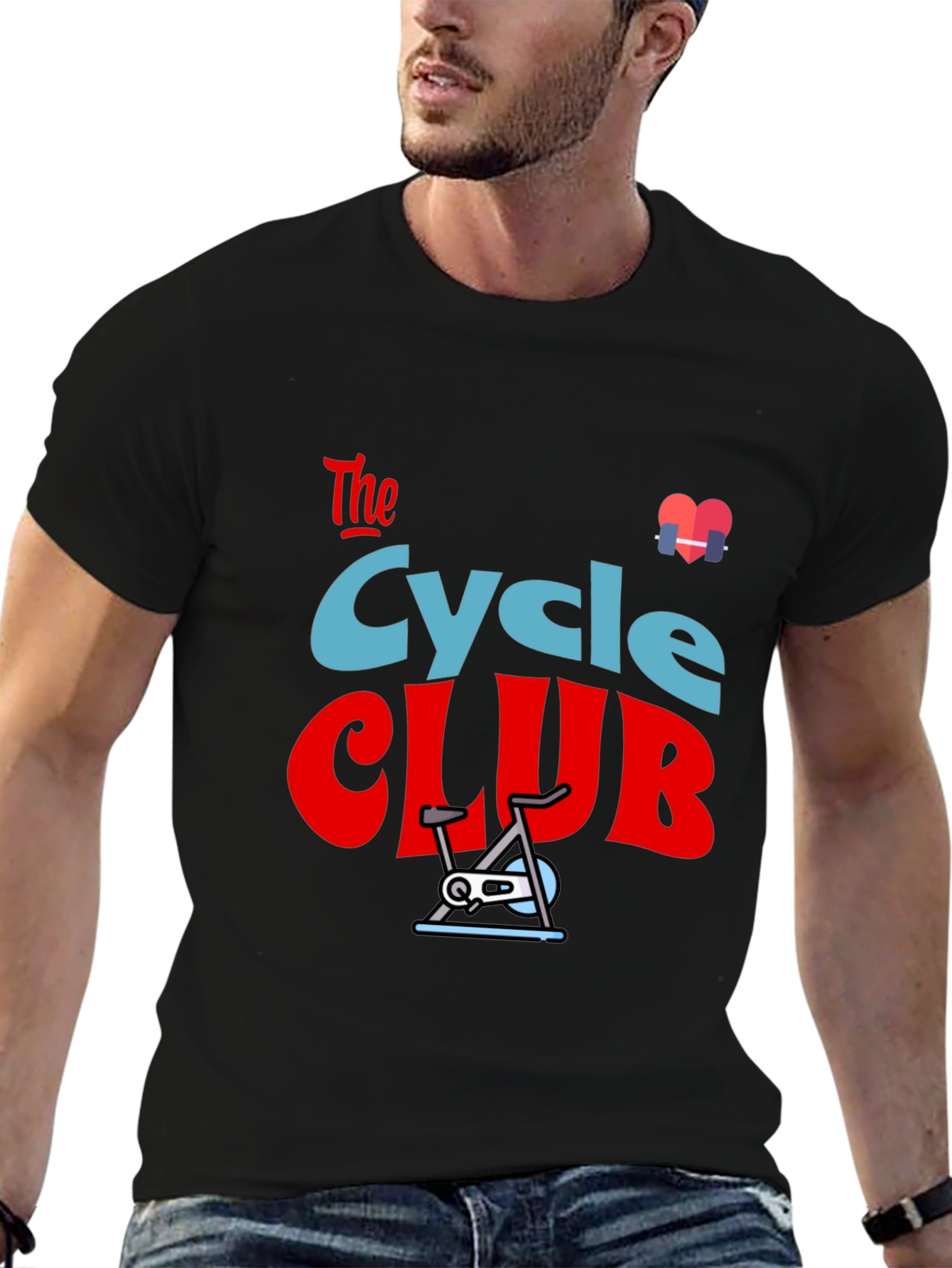 Camiseta Negra con Diseño de Ciclismo