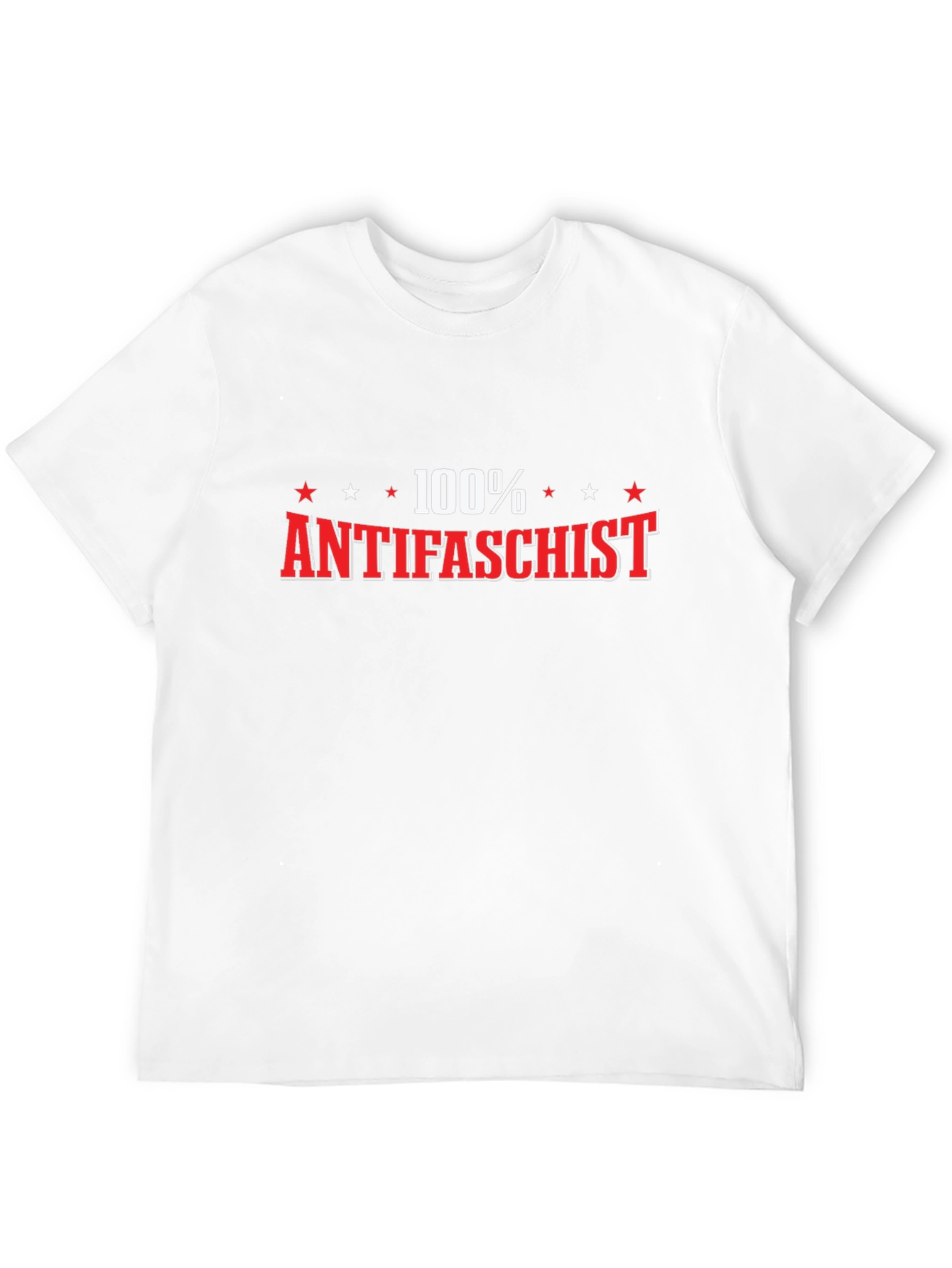 Camiseta Negra 100% Antifascista para Hombre