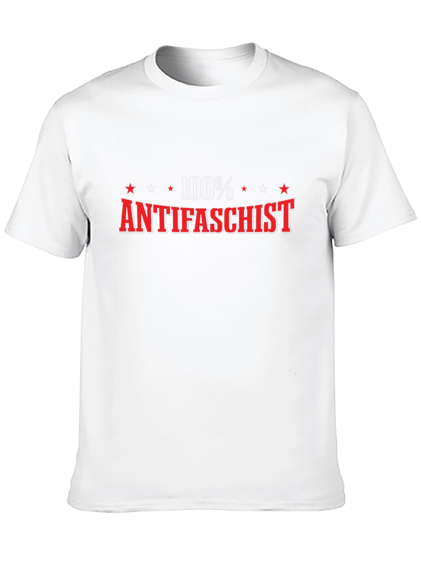 Camiseta Negra 100% Antifascista para Hombre