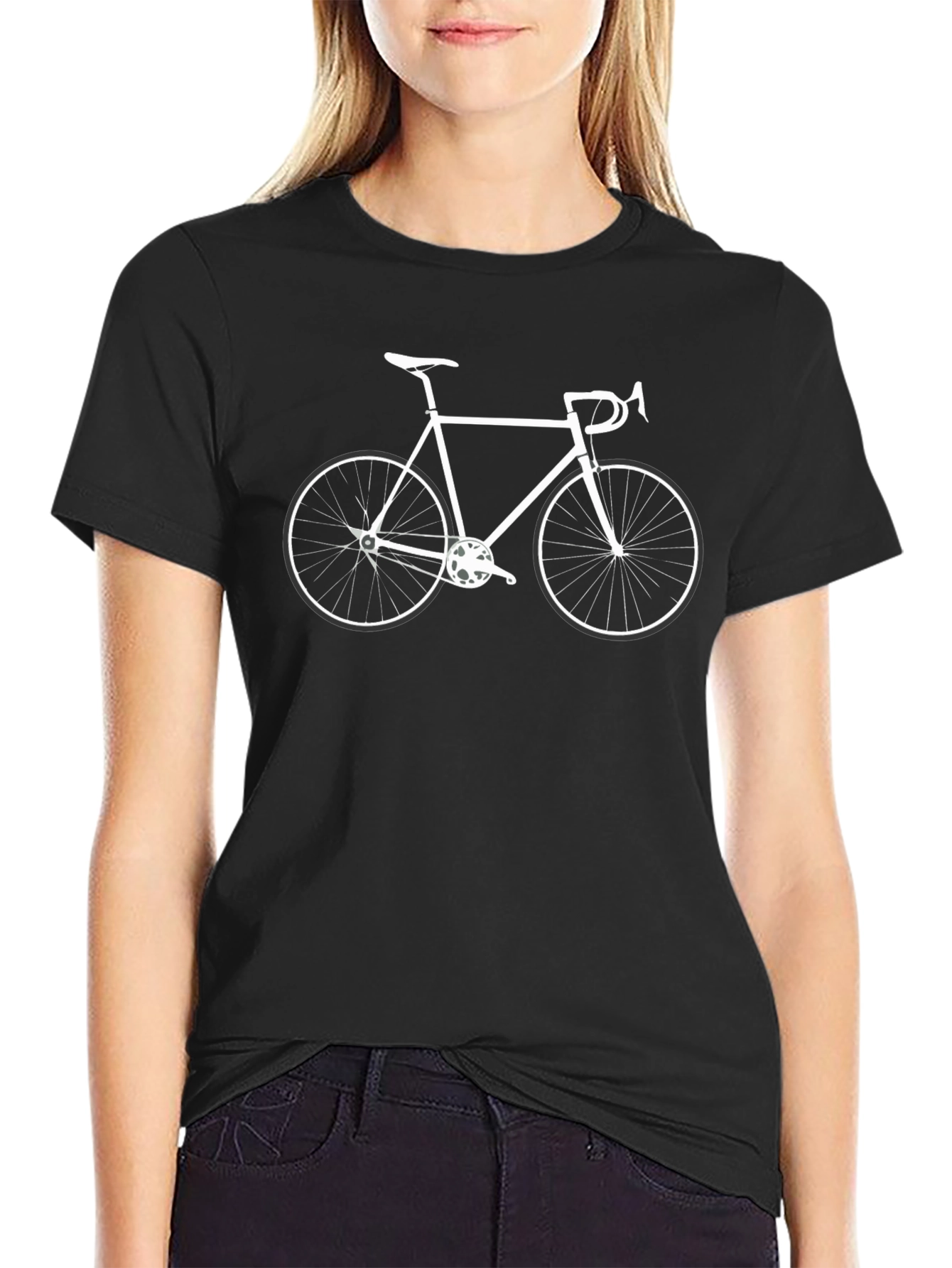 Camiseta Negra con Diseño de Bicicleta
