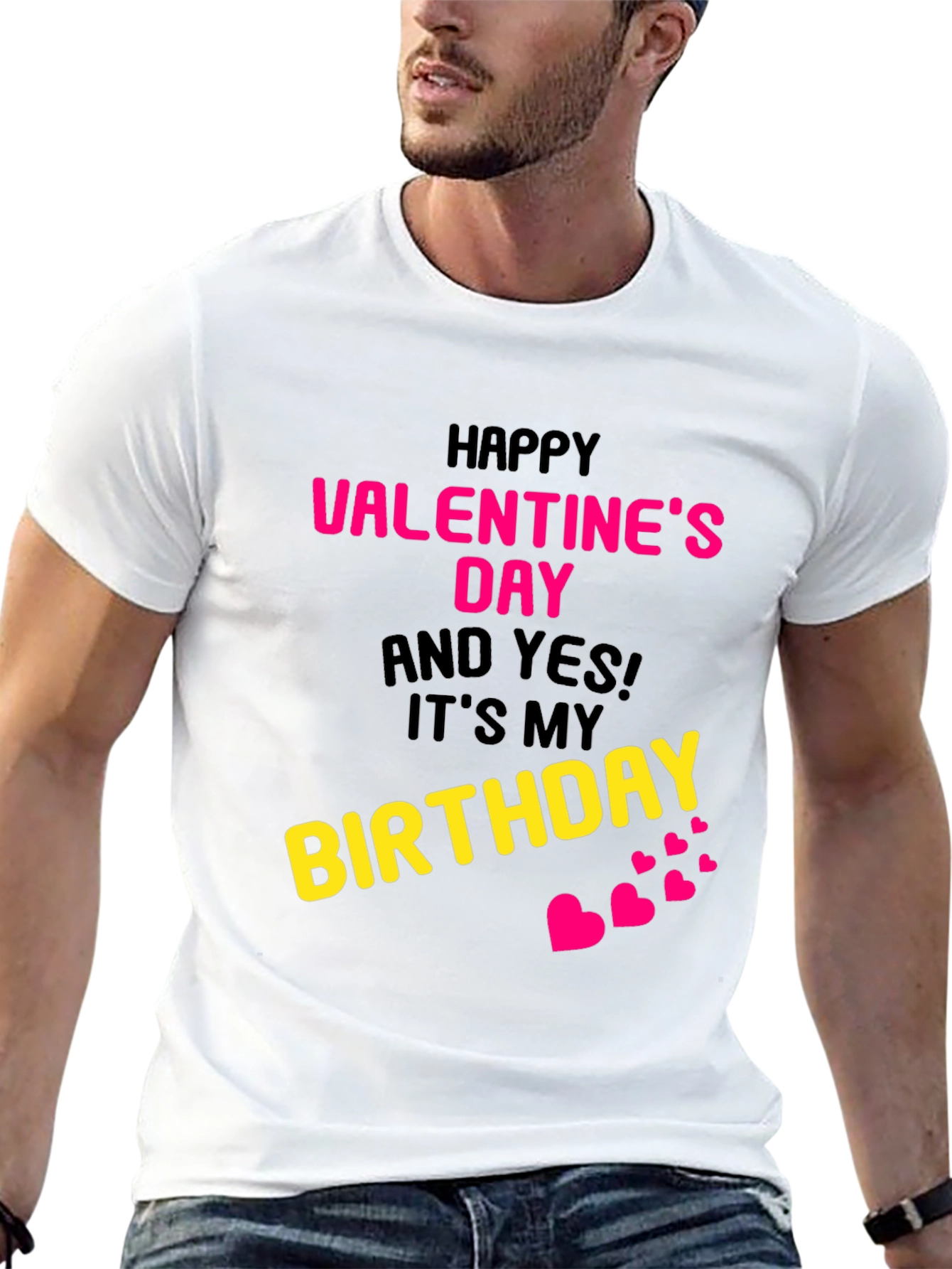 Camiseta Feliz Día de San Valentín Y Mi Cumpleaños