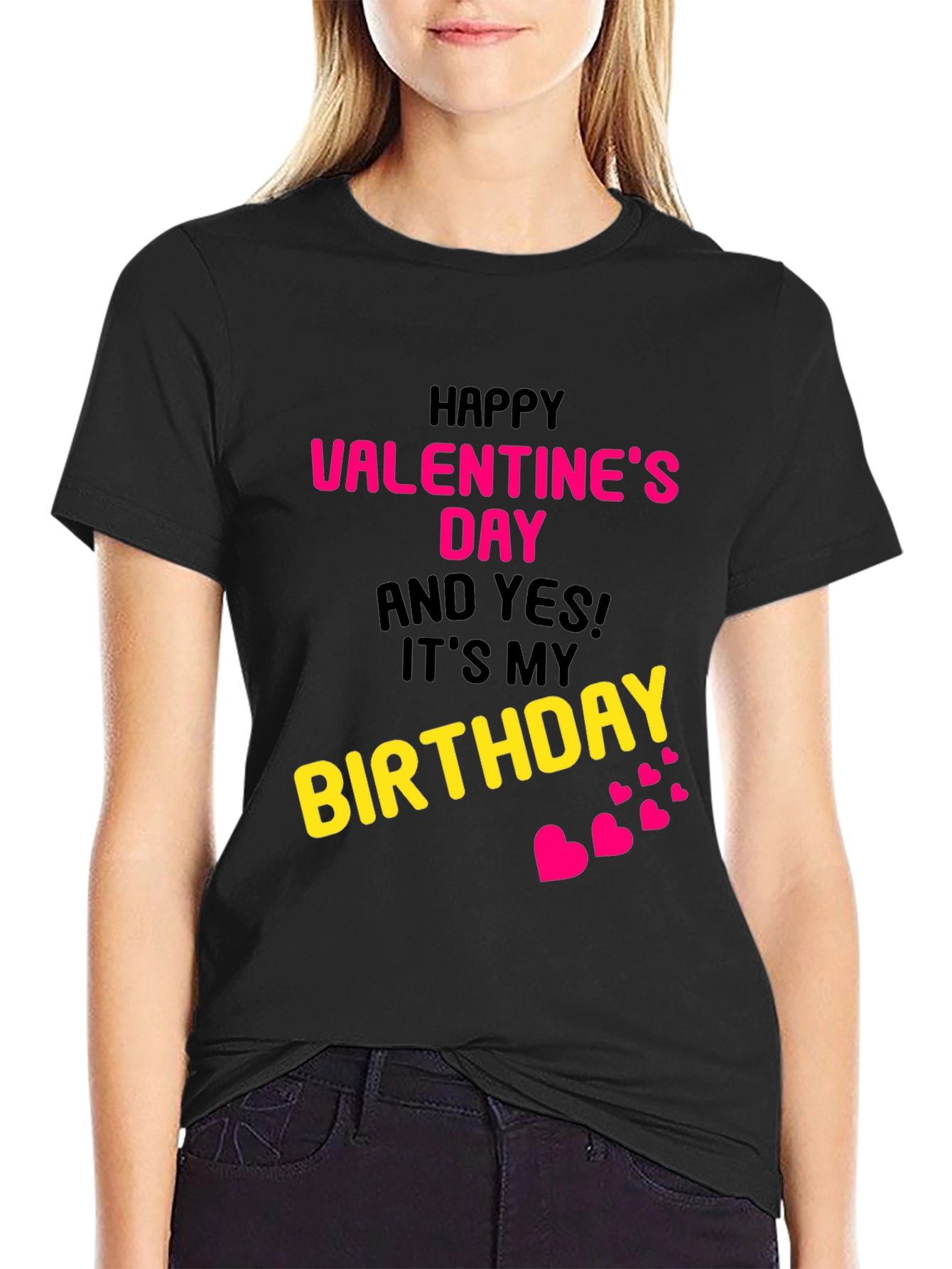 Camiseta Feliz Día de San Valentín Y Mi Cumpleaños