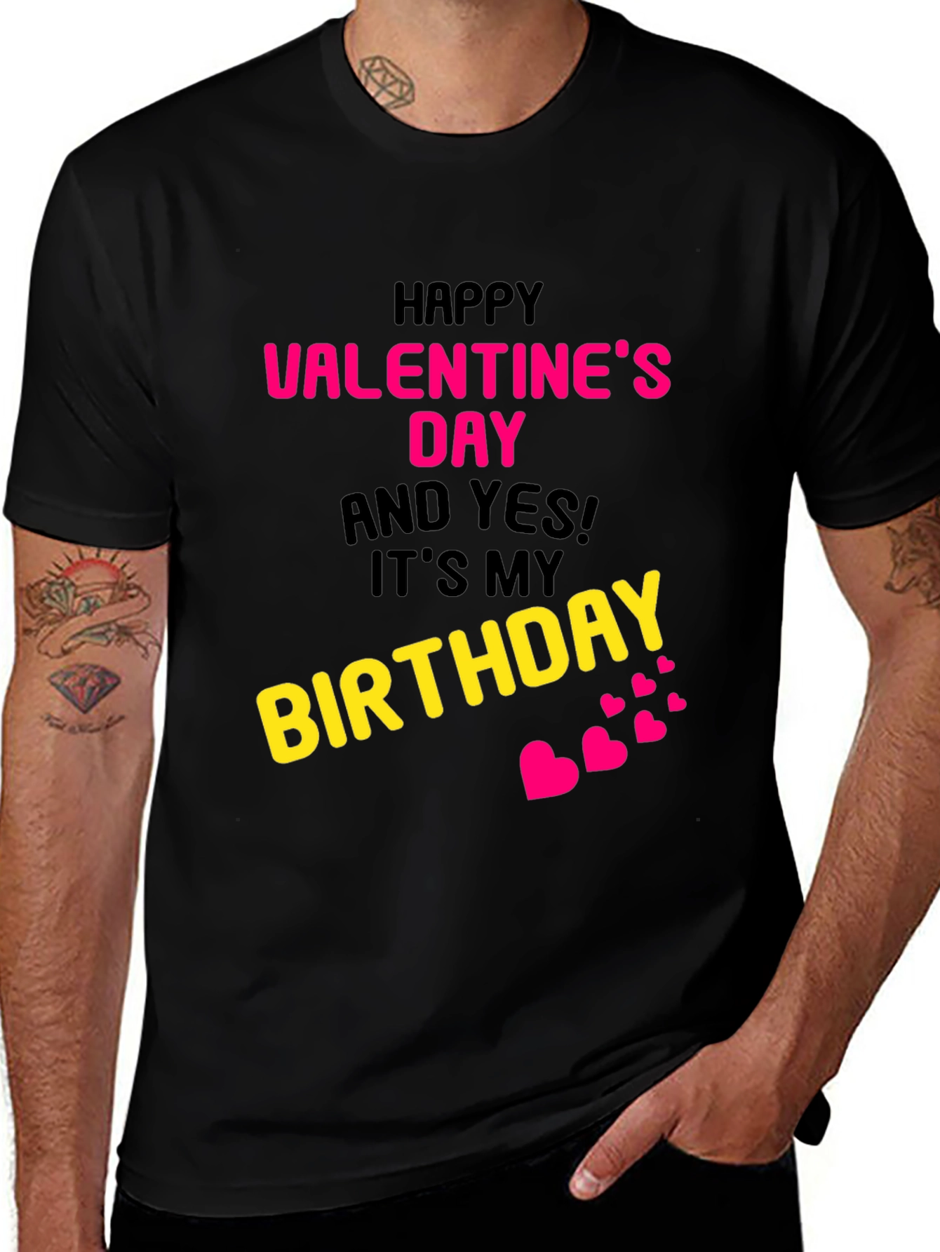 Camiseta Feliz Día de San Valentín Y Mi Cumpleaños