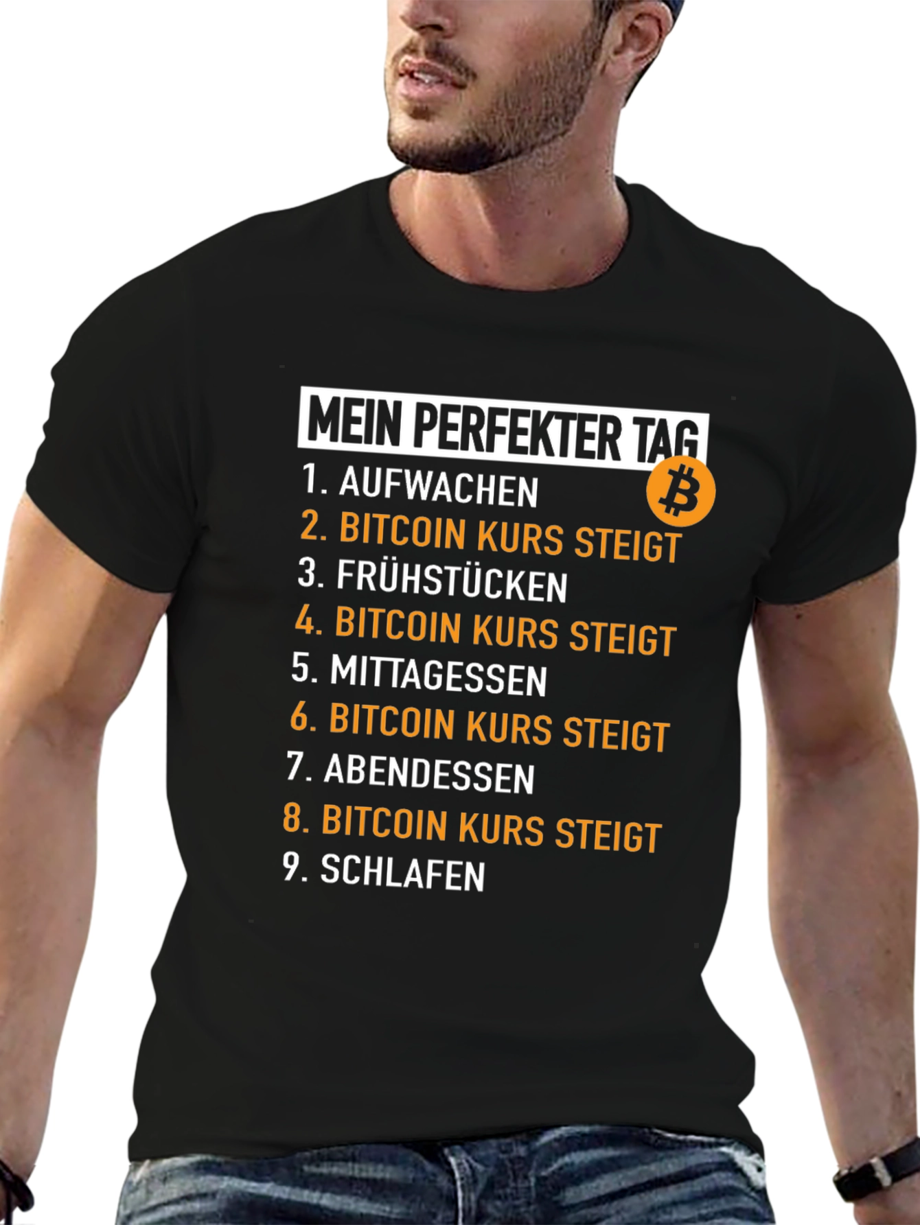 Camiseta Bitcoin Mi Día Perfecto para entusiastas