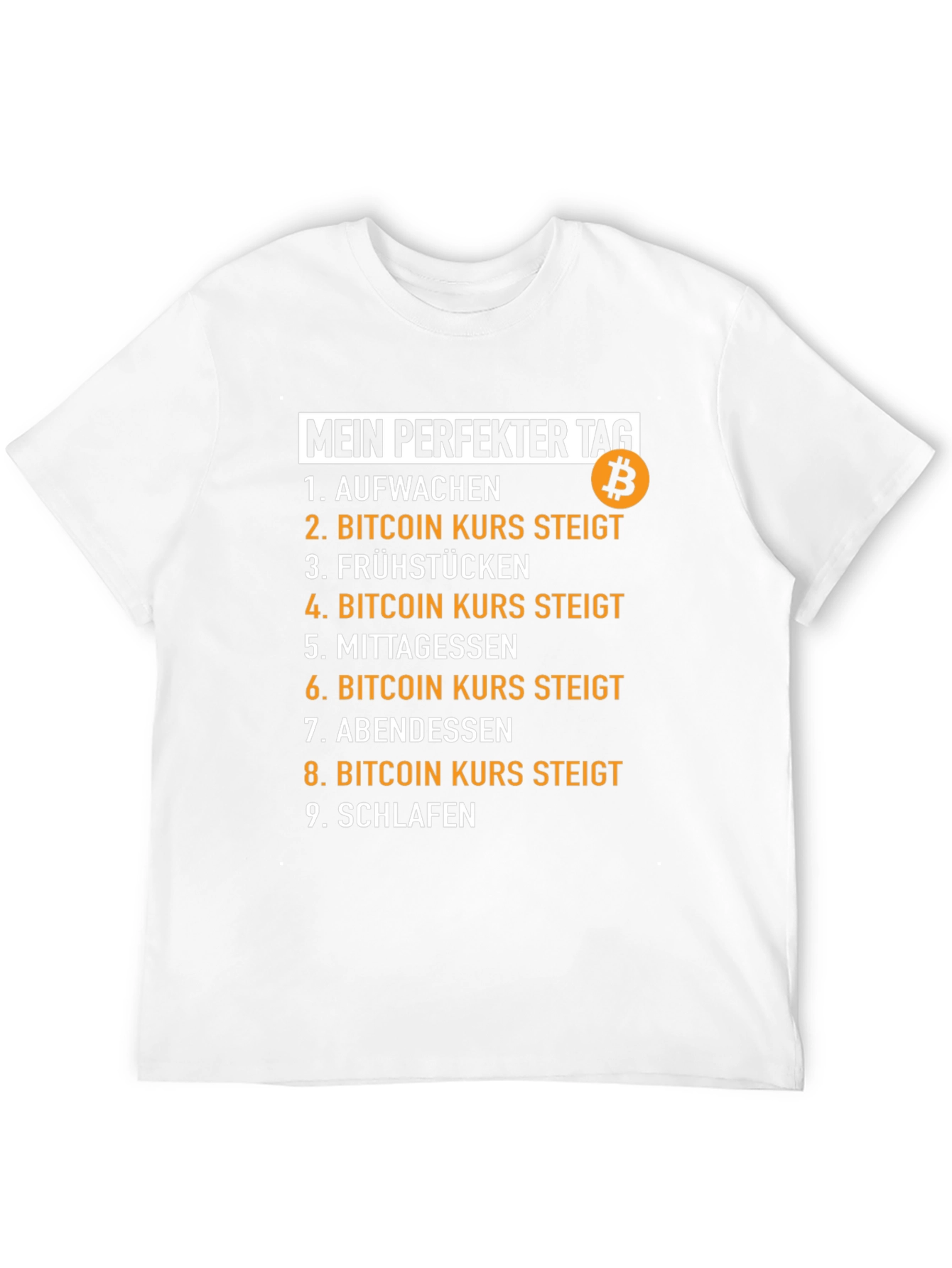 Camiseta Bitcoin Mi Día Perfecto para entusiastas