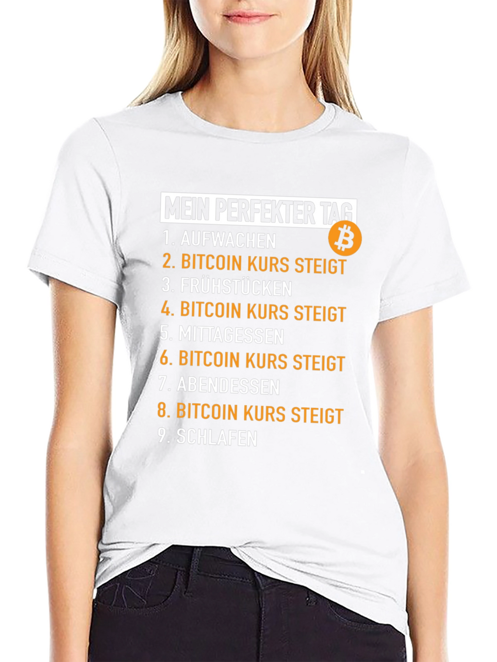 Camiseta Bitcoin Mi Día Perfecto para entusiastas