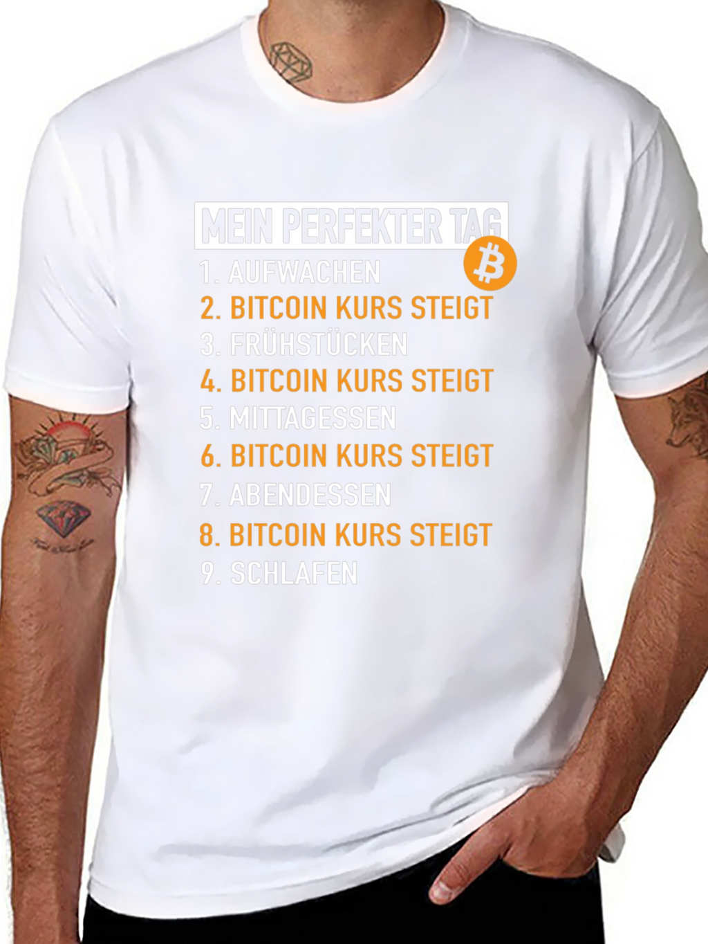 Camiseta Bitcoin Mi Día Perfecto para entusiastas