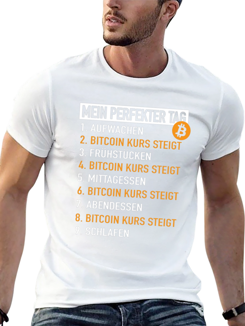 Camiseta Bitcoin Mi Día Perfecto para entusiastas