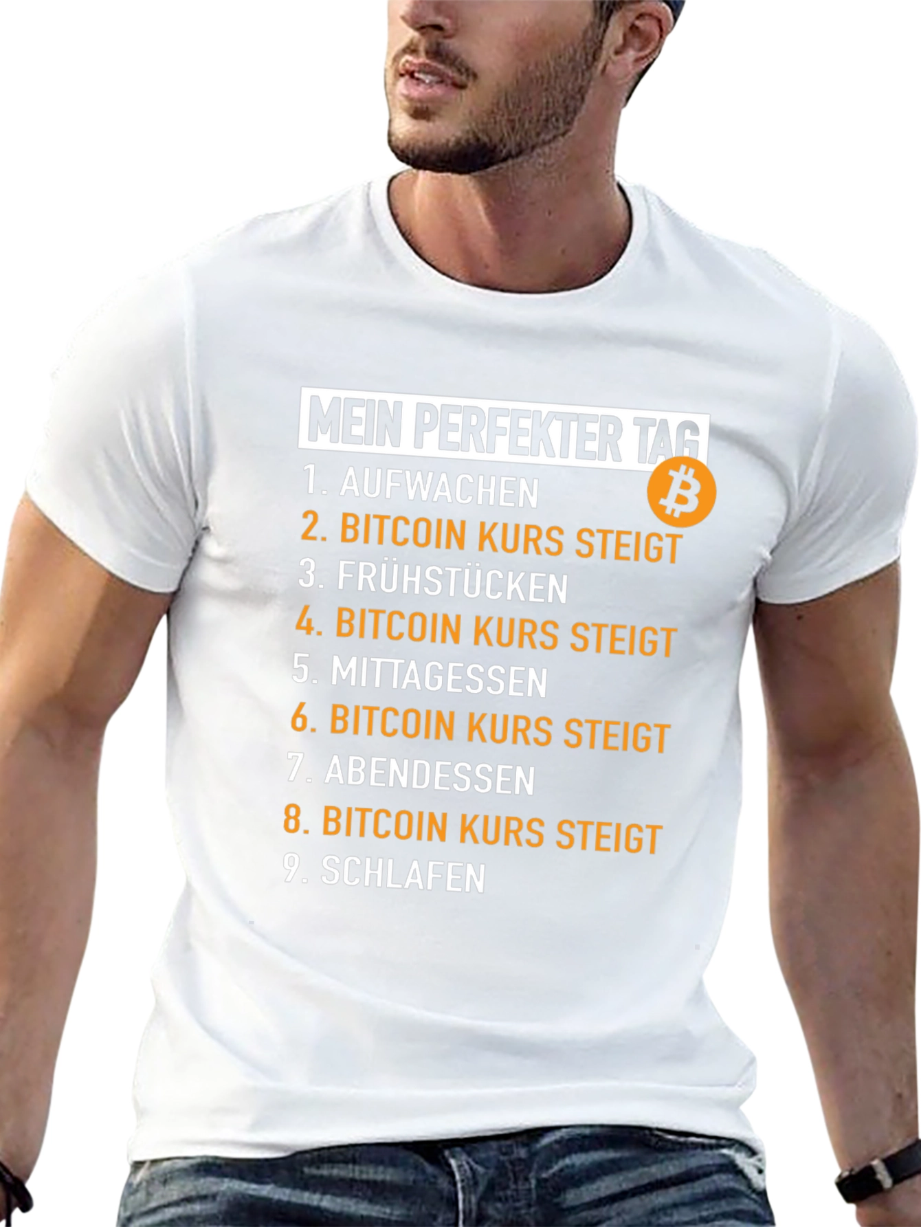 Camiseta Bitcoin Mi Día Perfecto para entusiastas