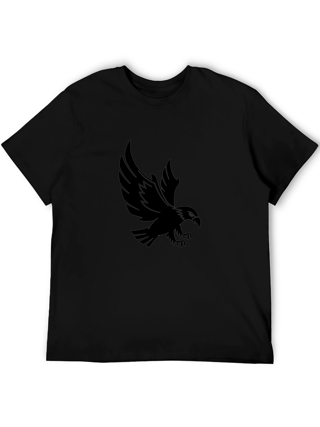 Camiseta Negra Águila Estampada Hombre