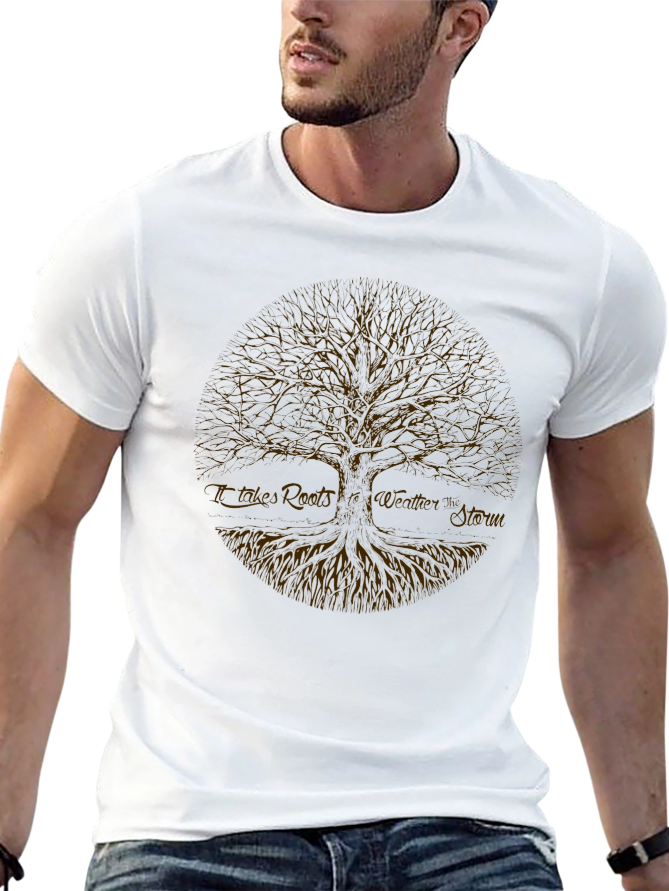 Camiseta Negra con Diseño de Árbol de la Vida