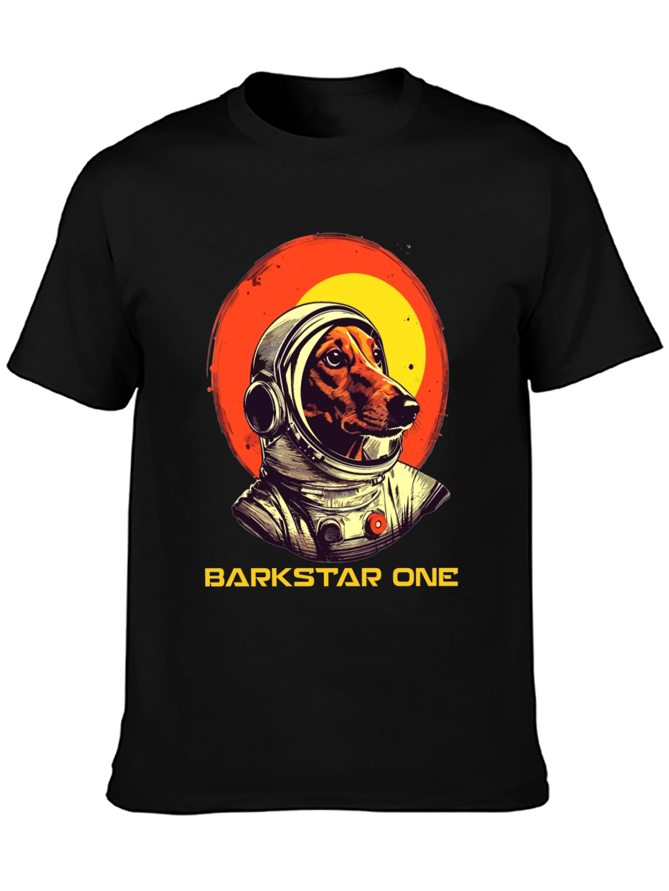 Camiseta Negra Barkstar One Astronauta Perro