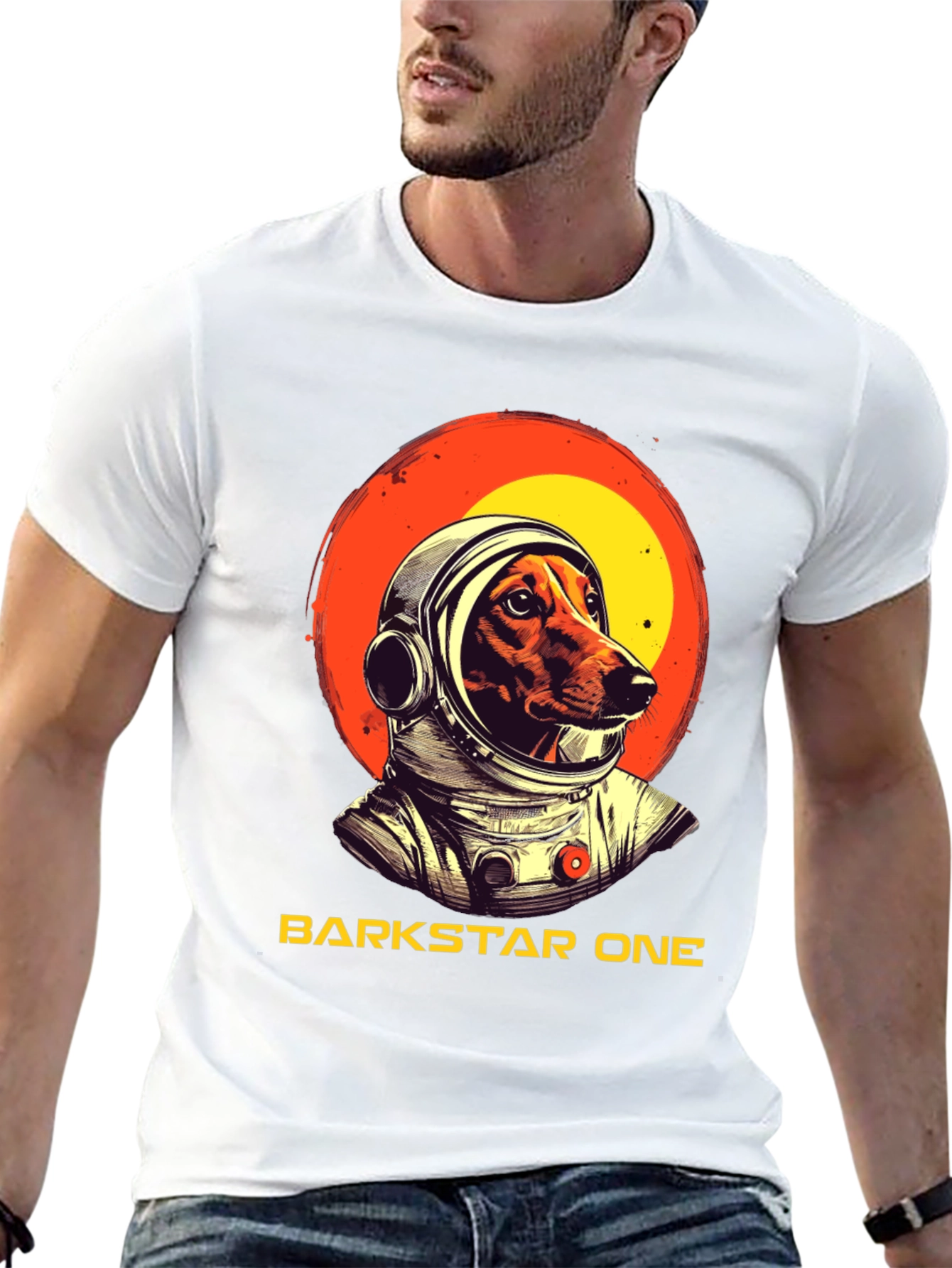 Camiseta Negra Barkstar One Astronauta Perro