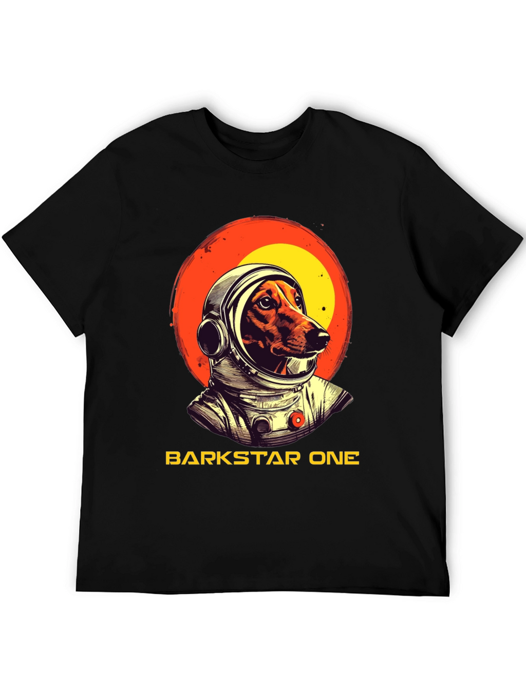Camiseta Negra Barkstar One Astronauta Perro