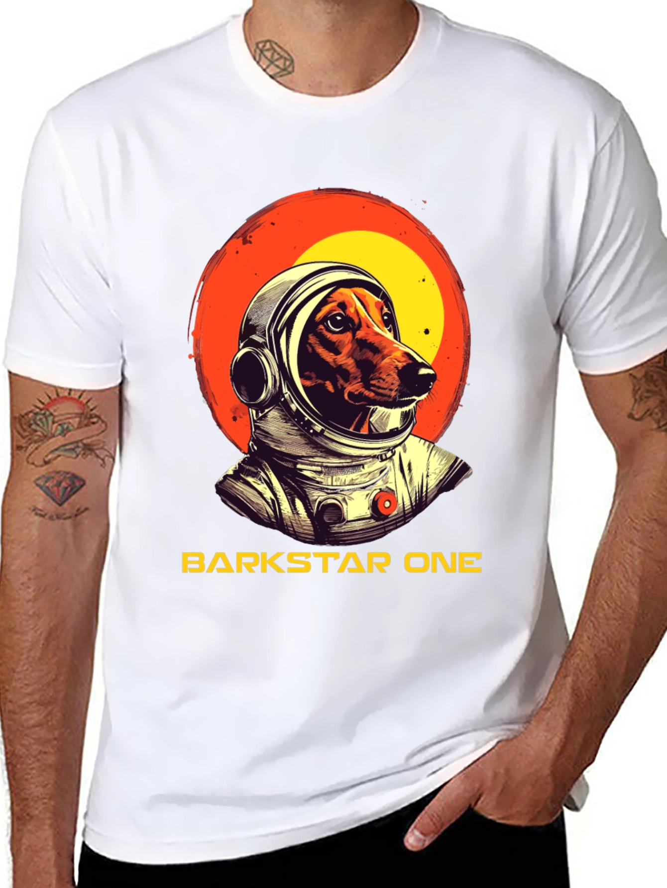 Camiseta Negra Barkstar One Astronauta Perro