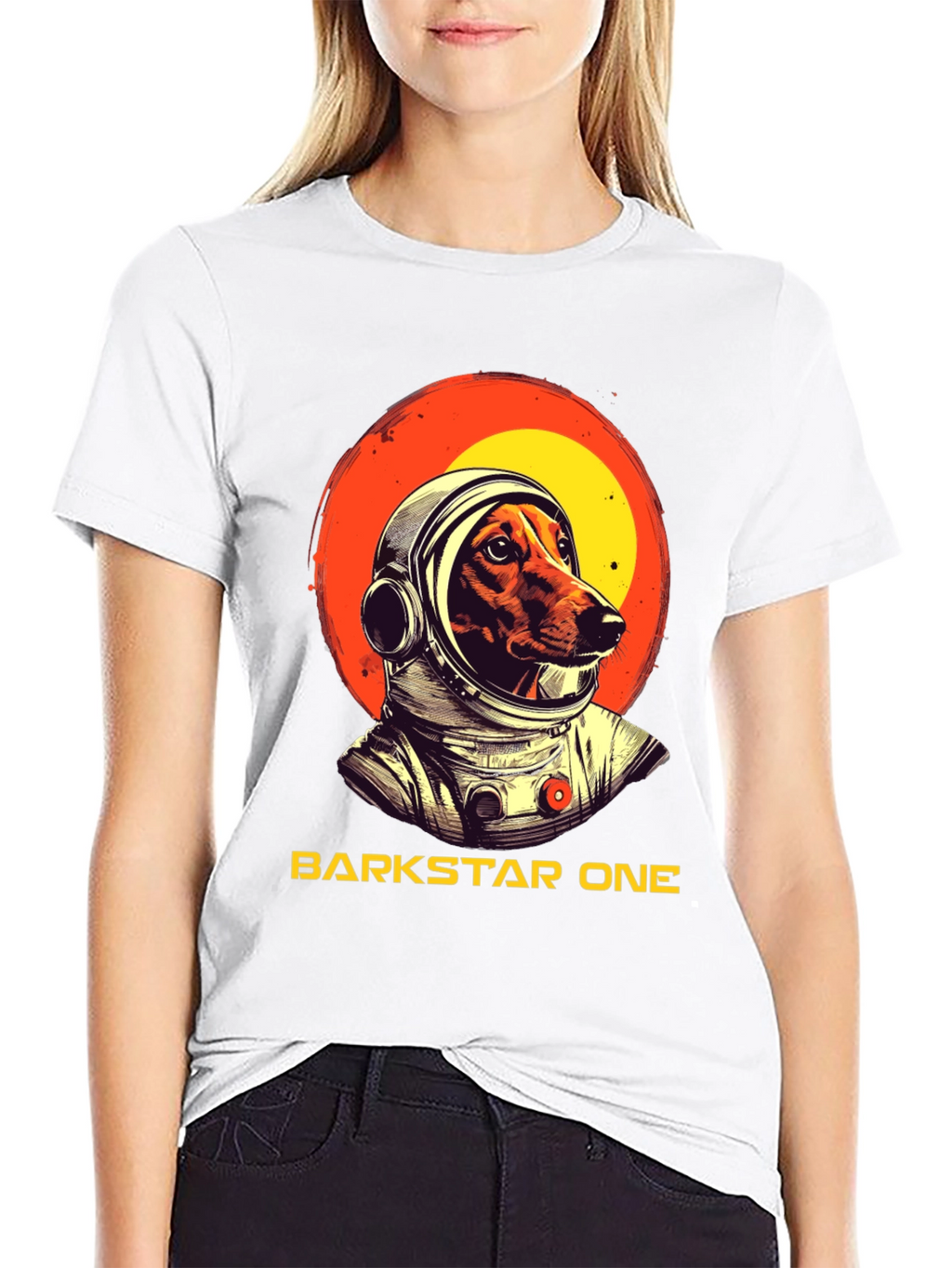 Camiseta Negra Barkstar One Astronauta Perro