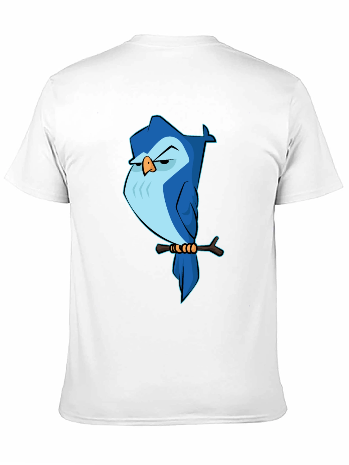 Camiseta Negra con Búho Azul de Dibujos Animados