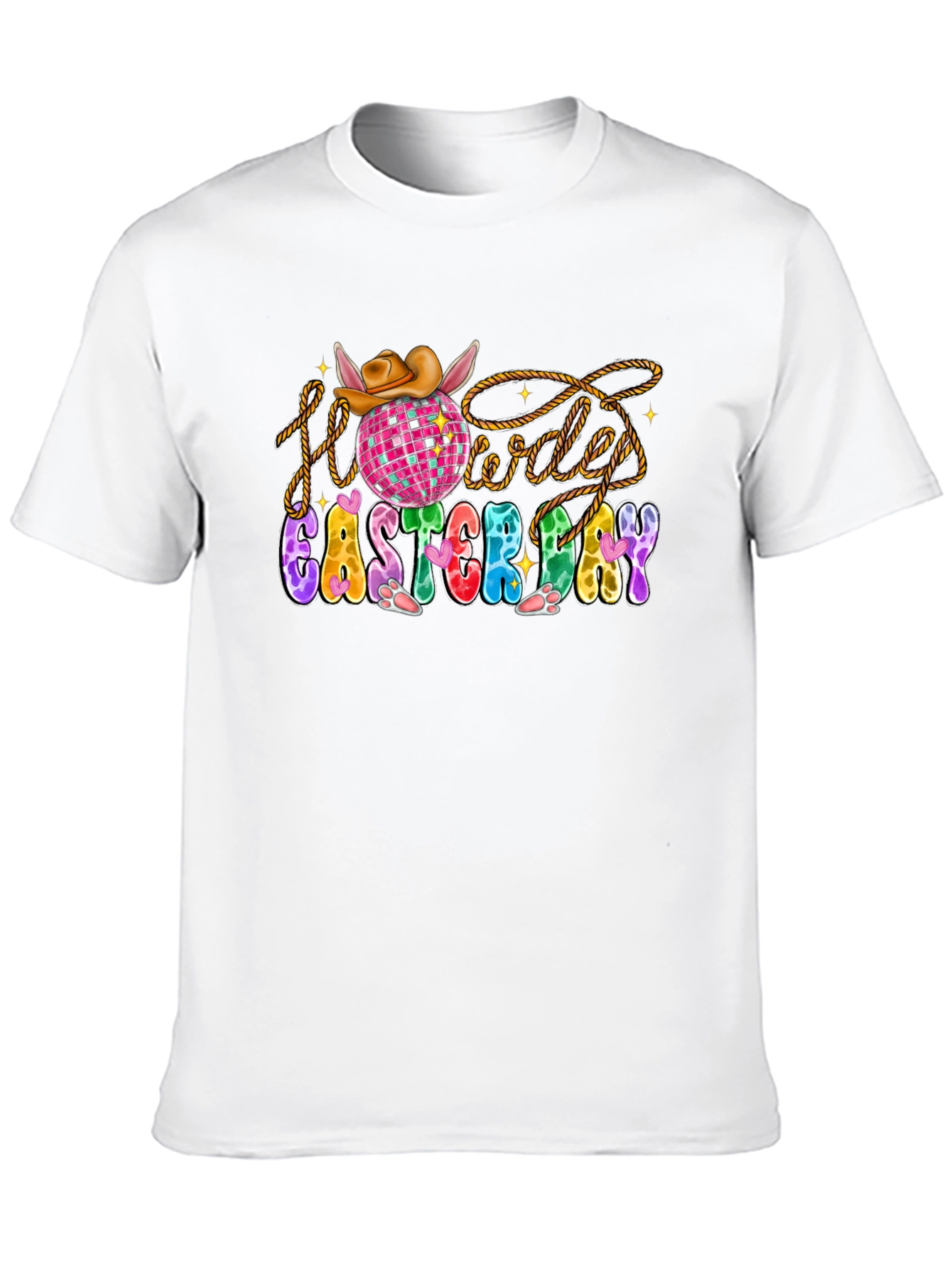 Camiseta Festiva de Pascua con Diseño Vaquero