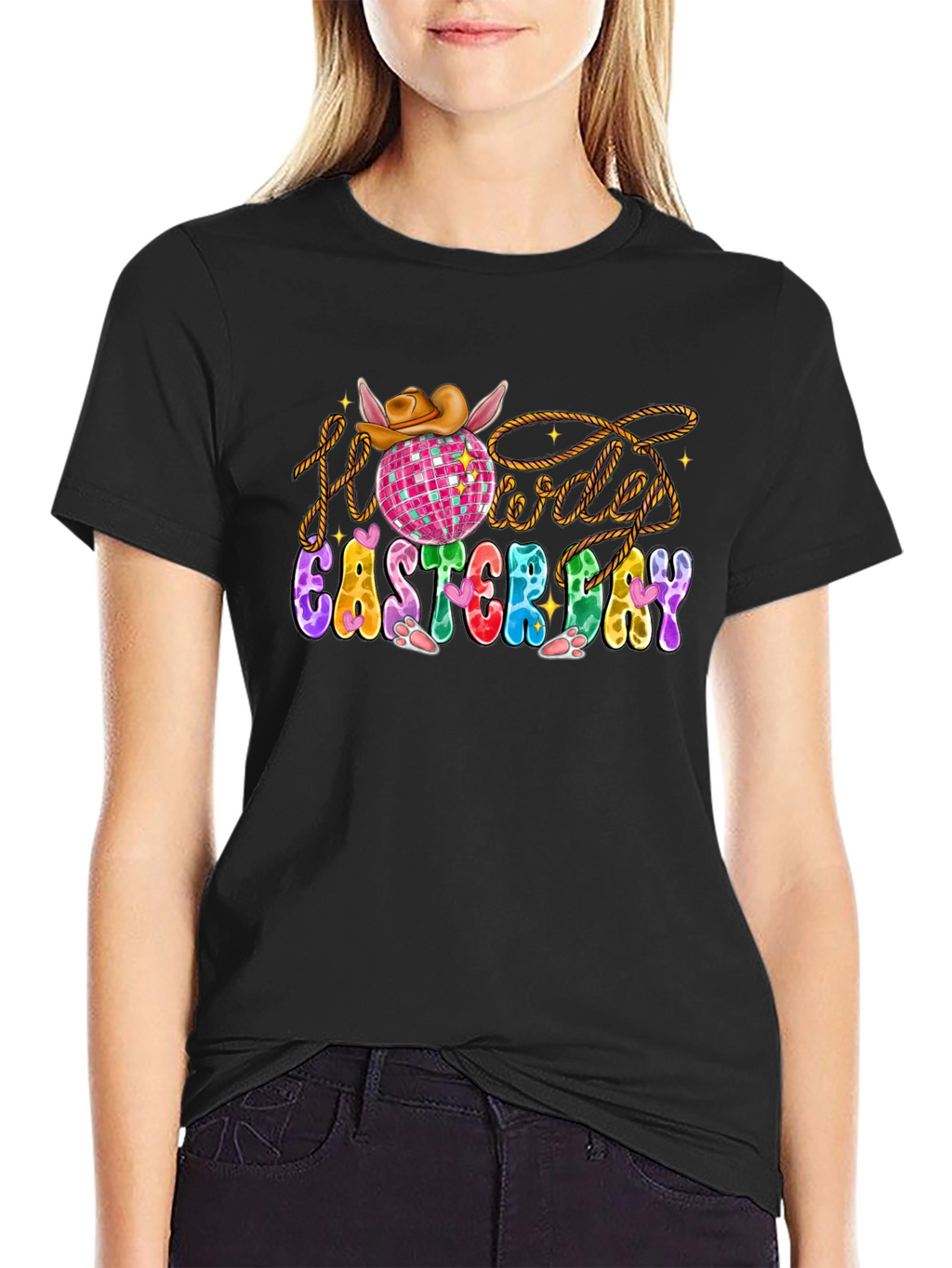 Camiseta Festiva de Pascua con Diseño Vaquero