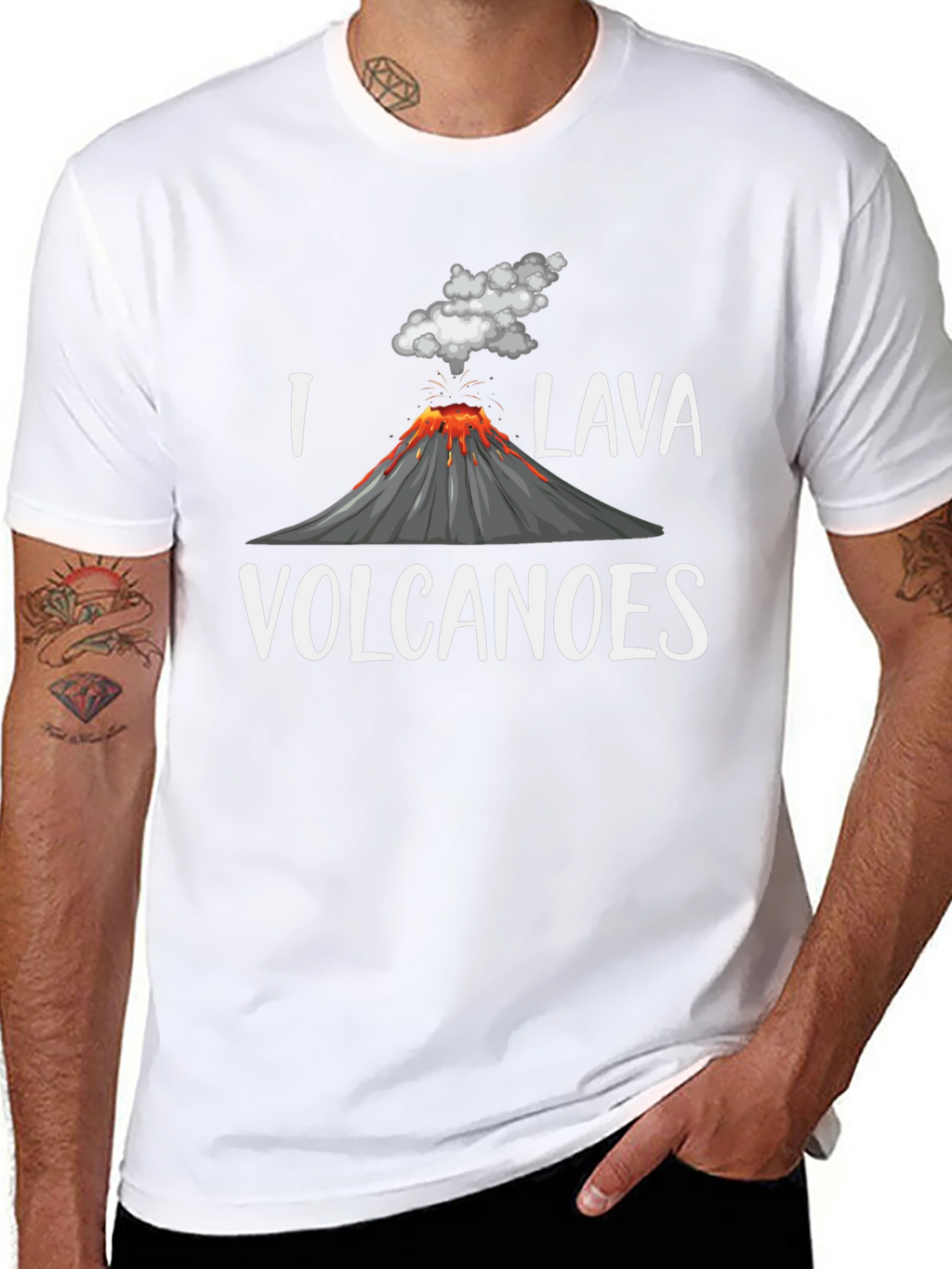Camiseta Hombre Amo Lava Volcanes Negra