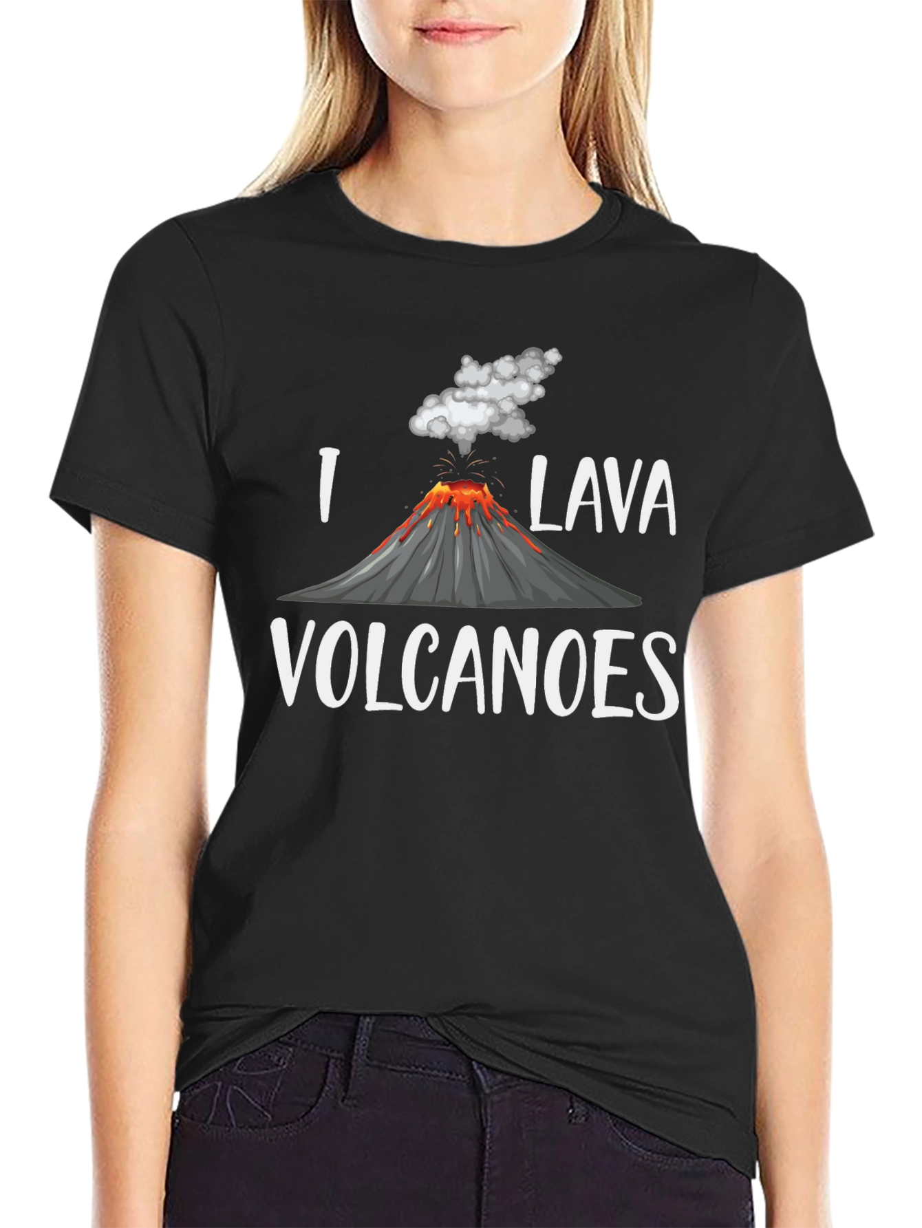 Camiseta Hombre Amo Lava Volcanes Negra
