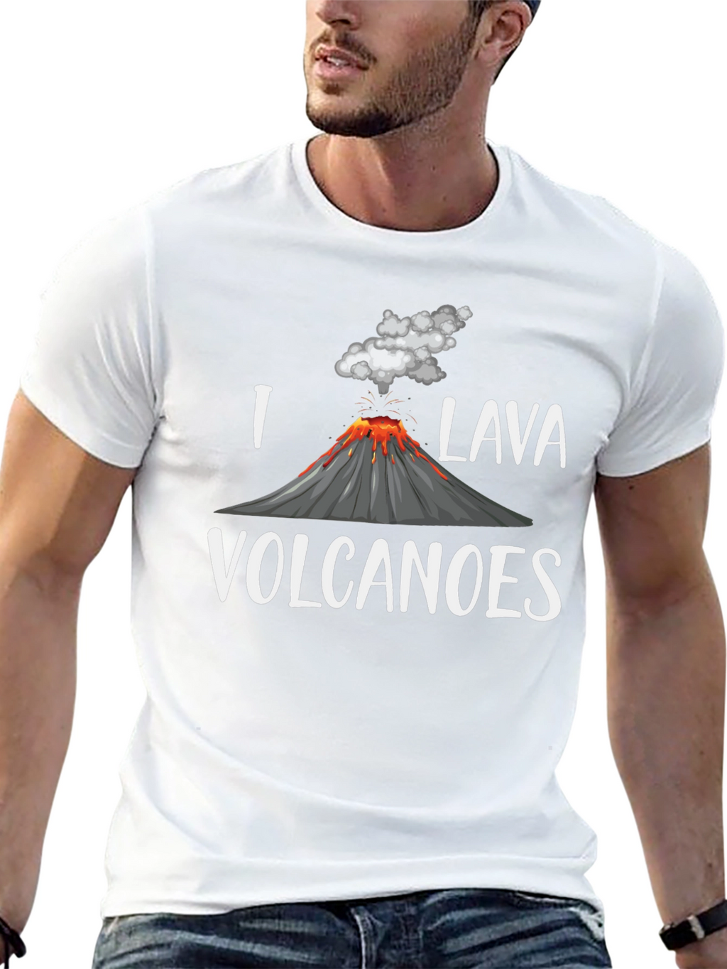 Camiseta Hombre Amo Lava Volcanes Negra