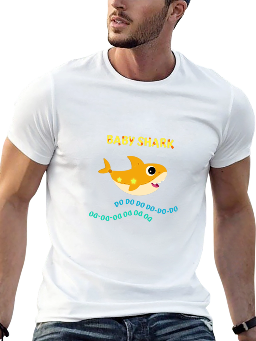 Camiseta Negra Baby Shark para Adulto