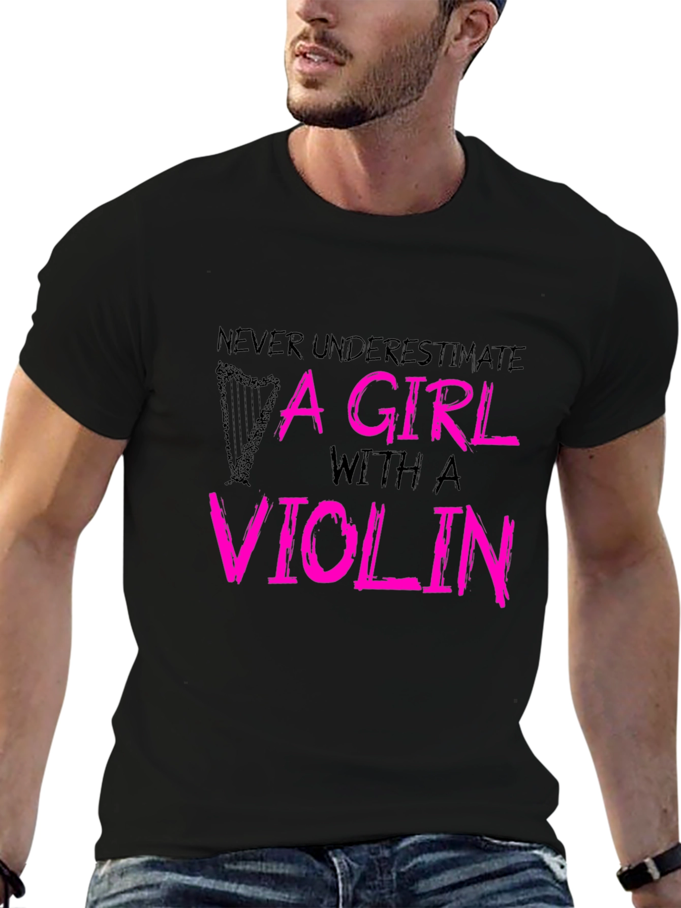 Camiseta Negra - Chica con Violín