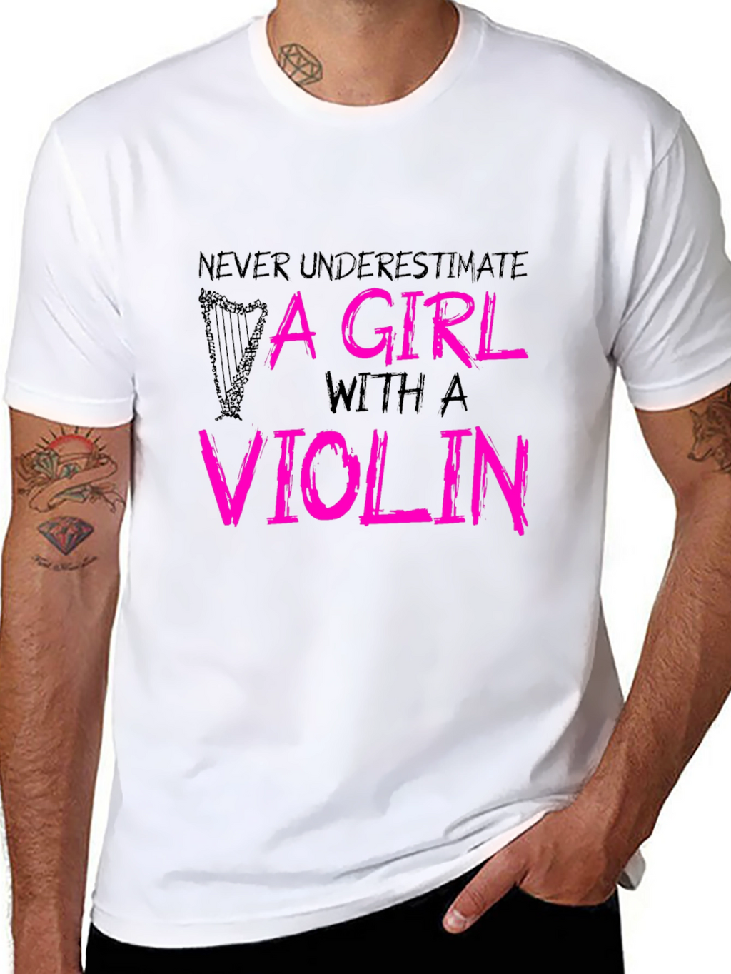 Camiseta Negra - Chica con Violín