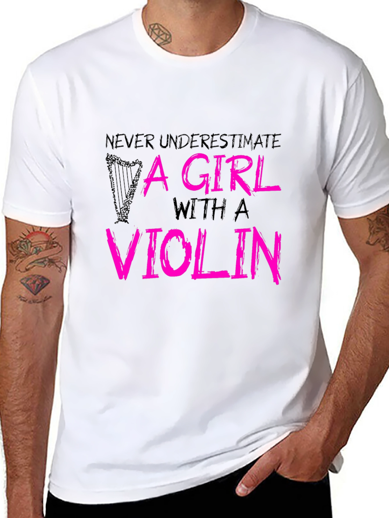 Camiseta Negra - Chica con Violín