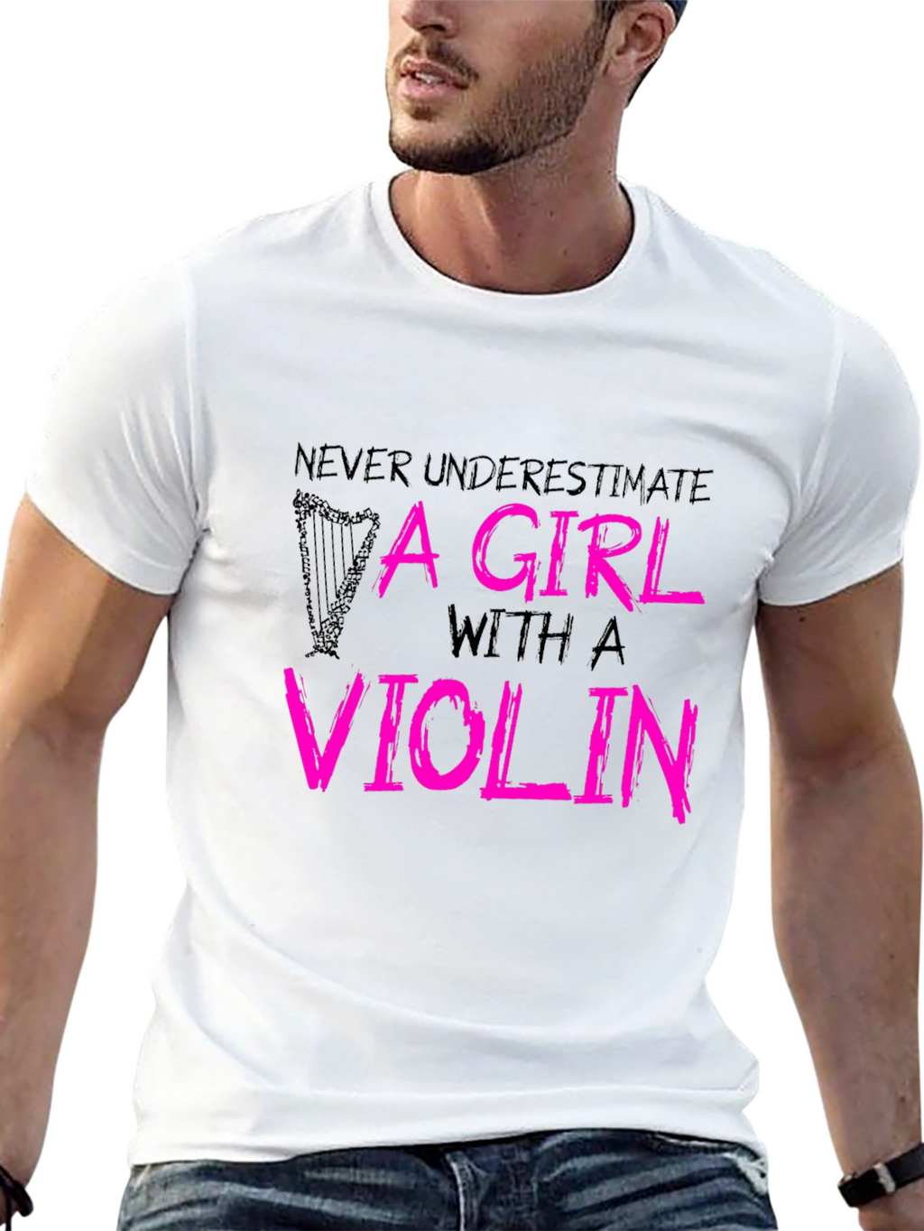 Camiseta Negra - Chica con Violín