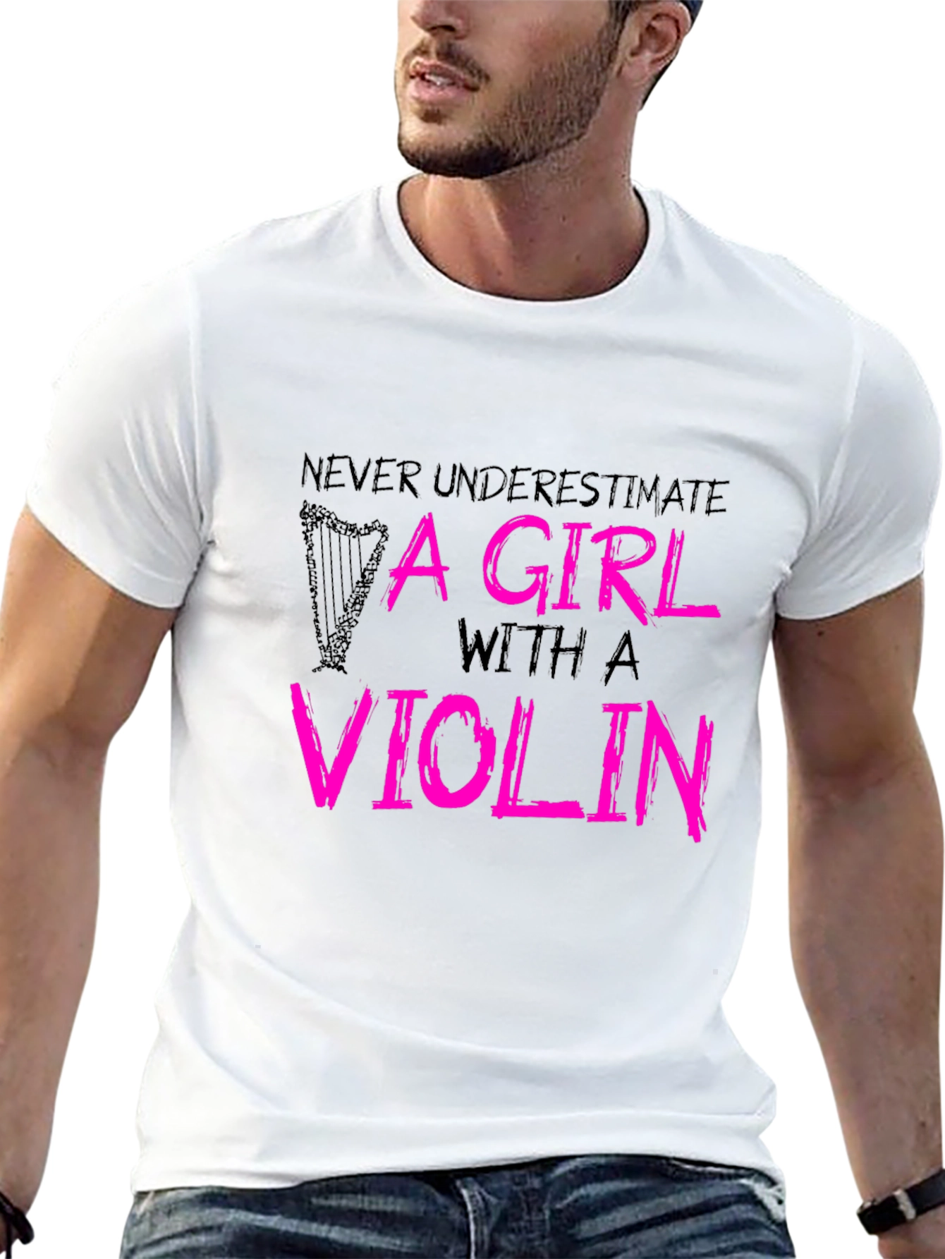 Camiseta Negra - Chica con Violín