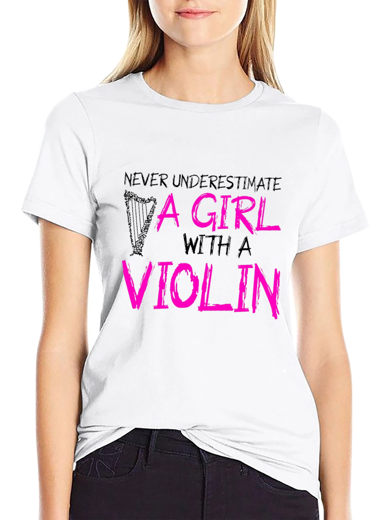 Camiseta Negra - Chica con Violín