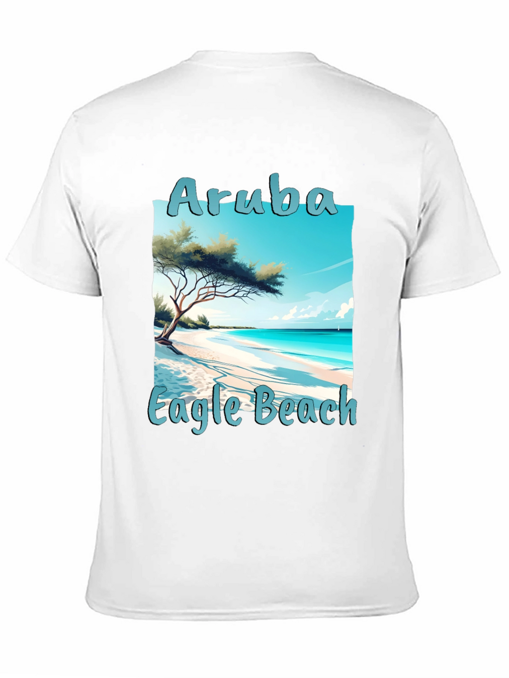Camiseta Negra Aruba Eagle Beach Vacaciones
