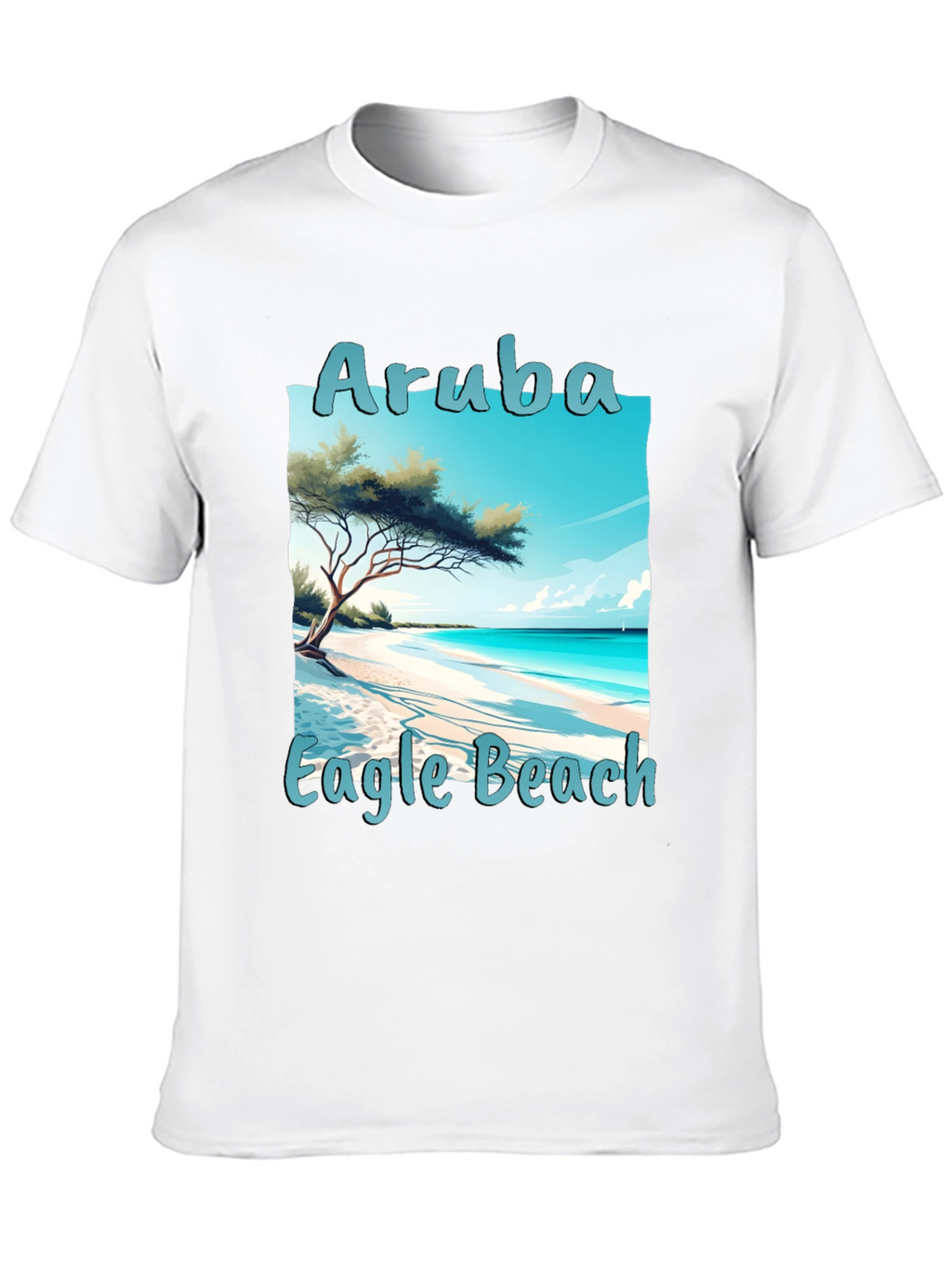 Camiseta Negra Aruba Eagle Beach Vacaciones