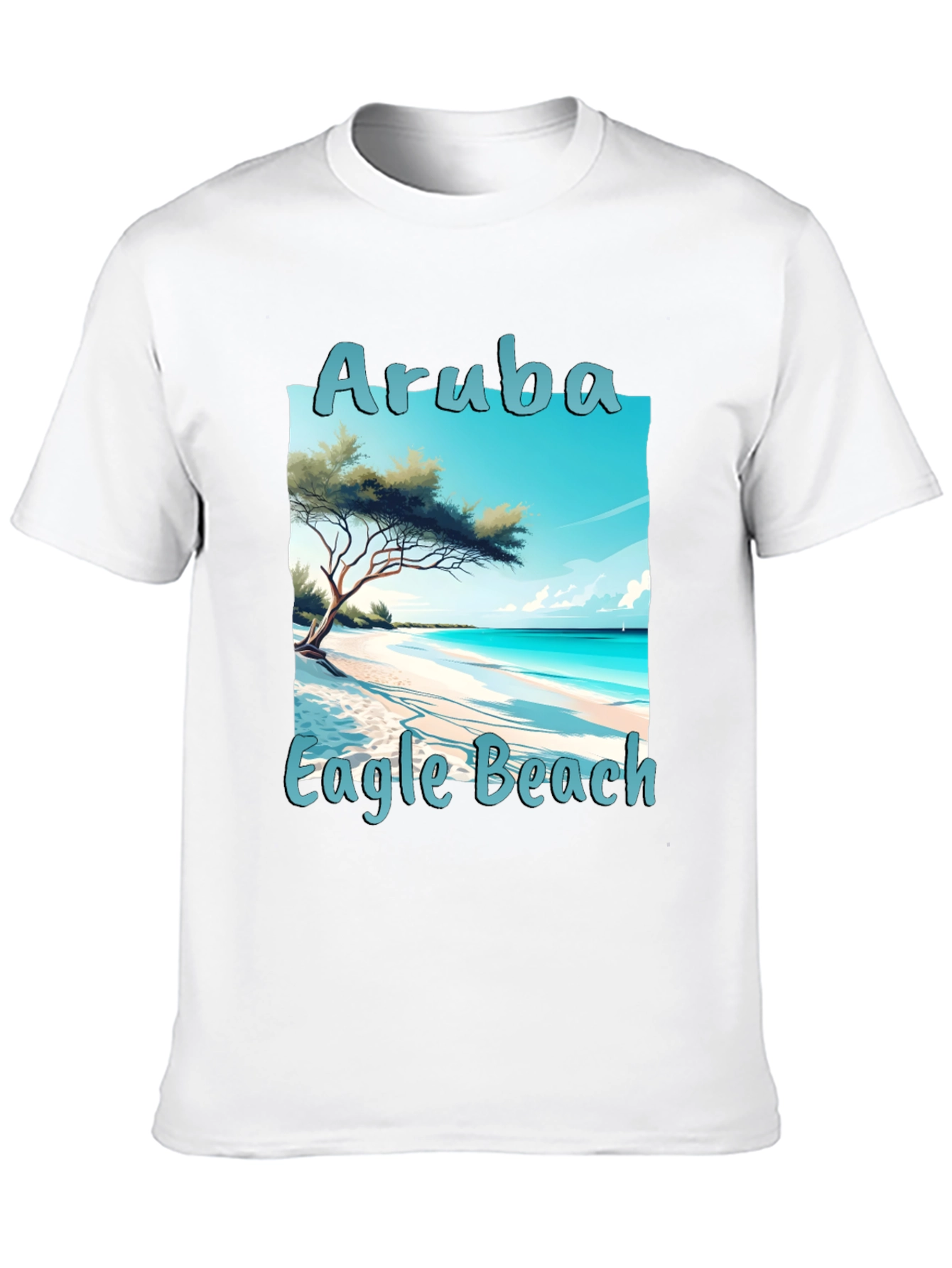 Camiseta Negra Aruba Eagle Beach Vacaciones