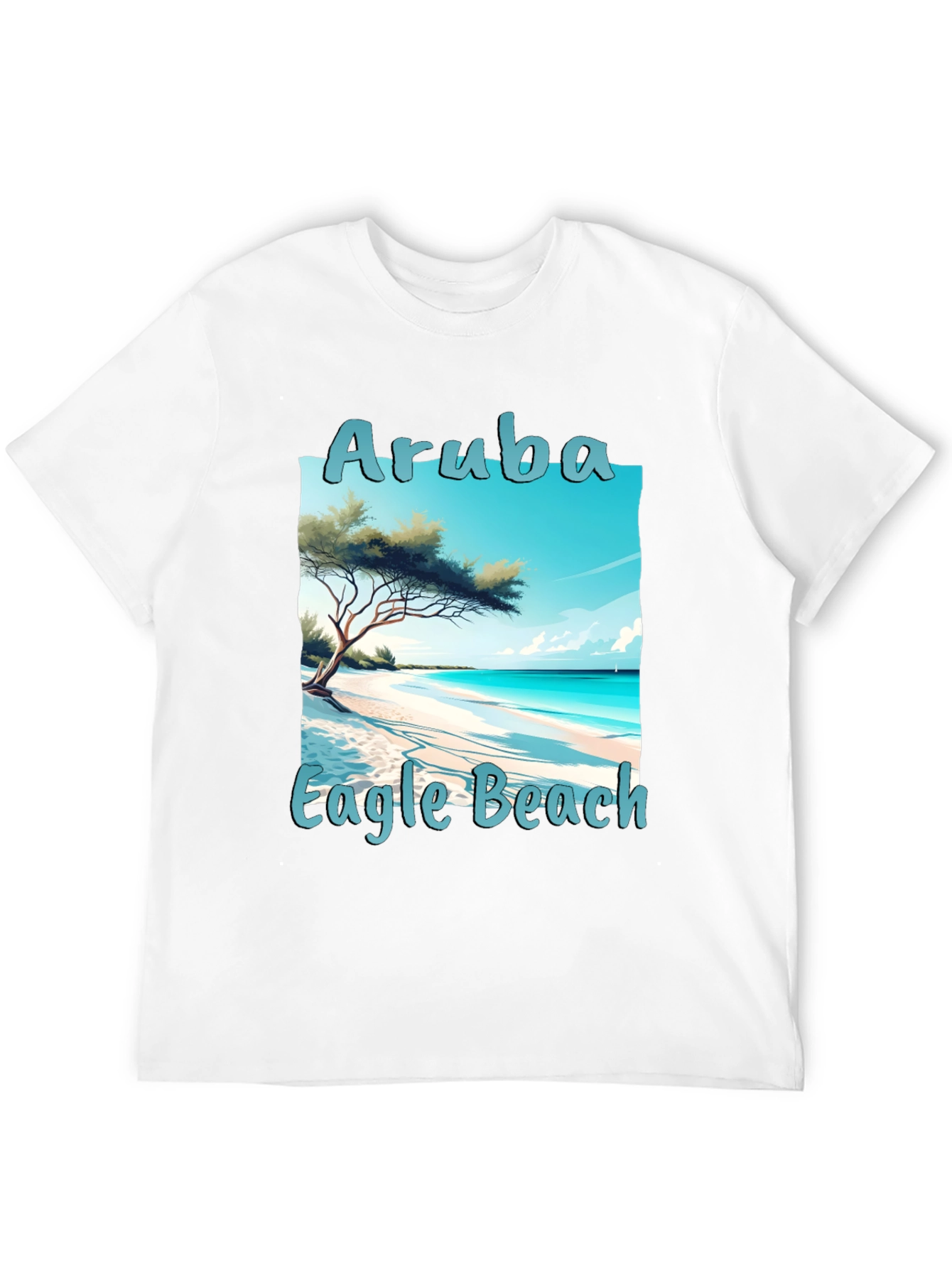 Camiseta Negra Aruba Eagle Beach Vacaciones