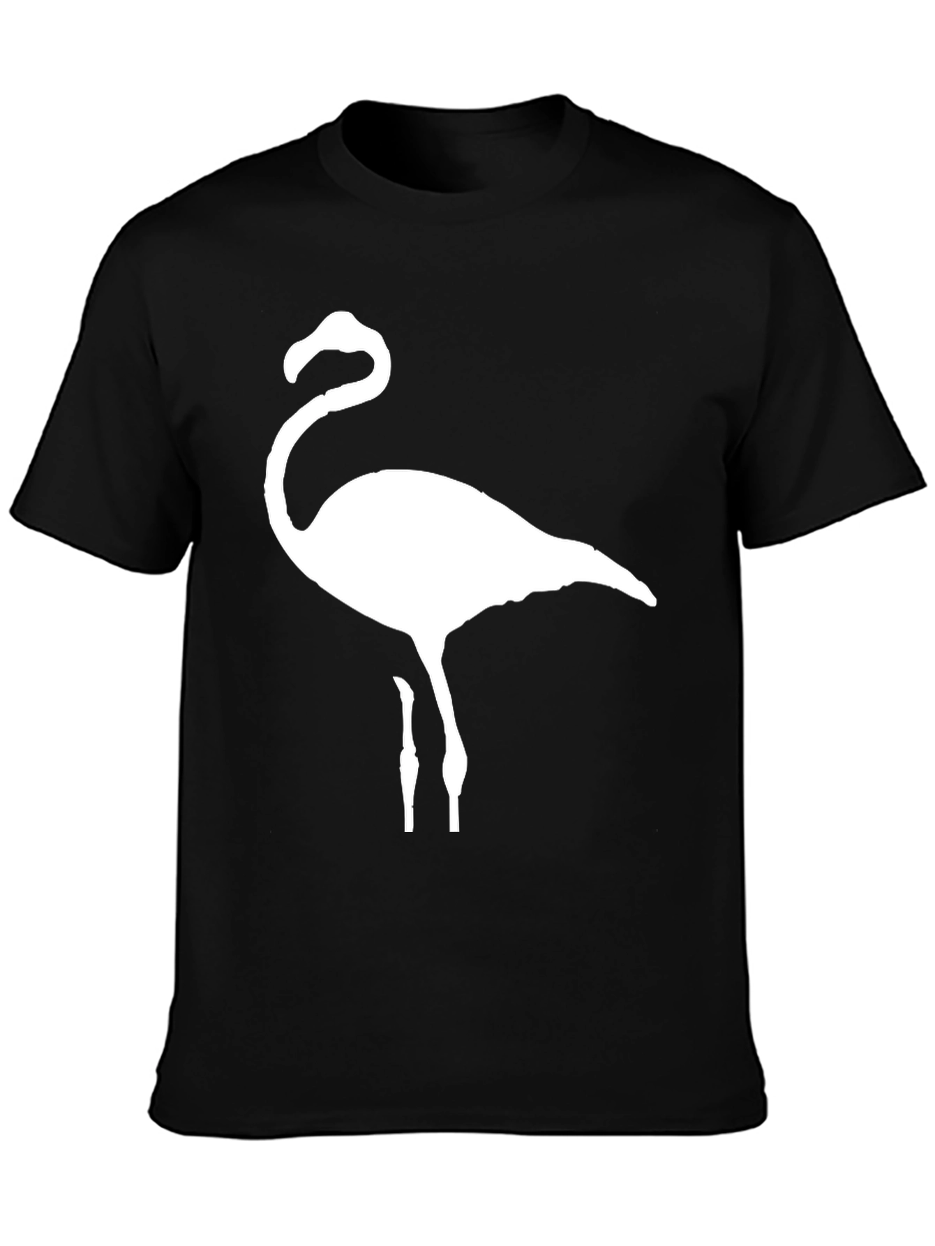 Camiseta Negra con Diseño de Flamenco Blanco