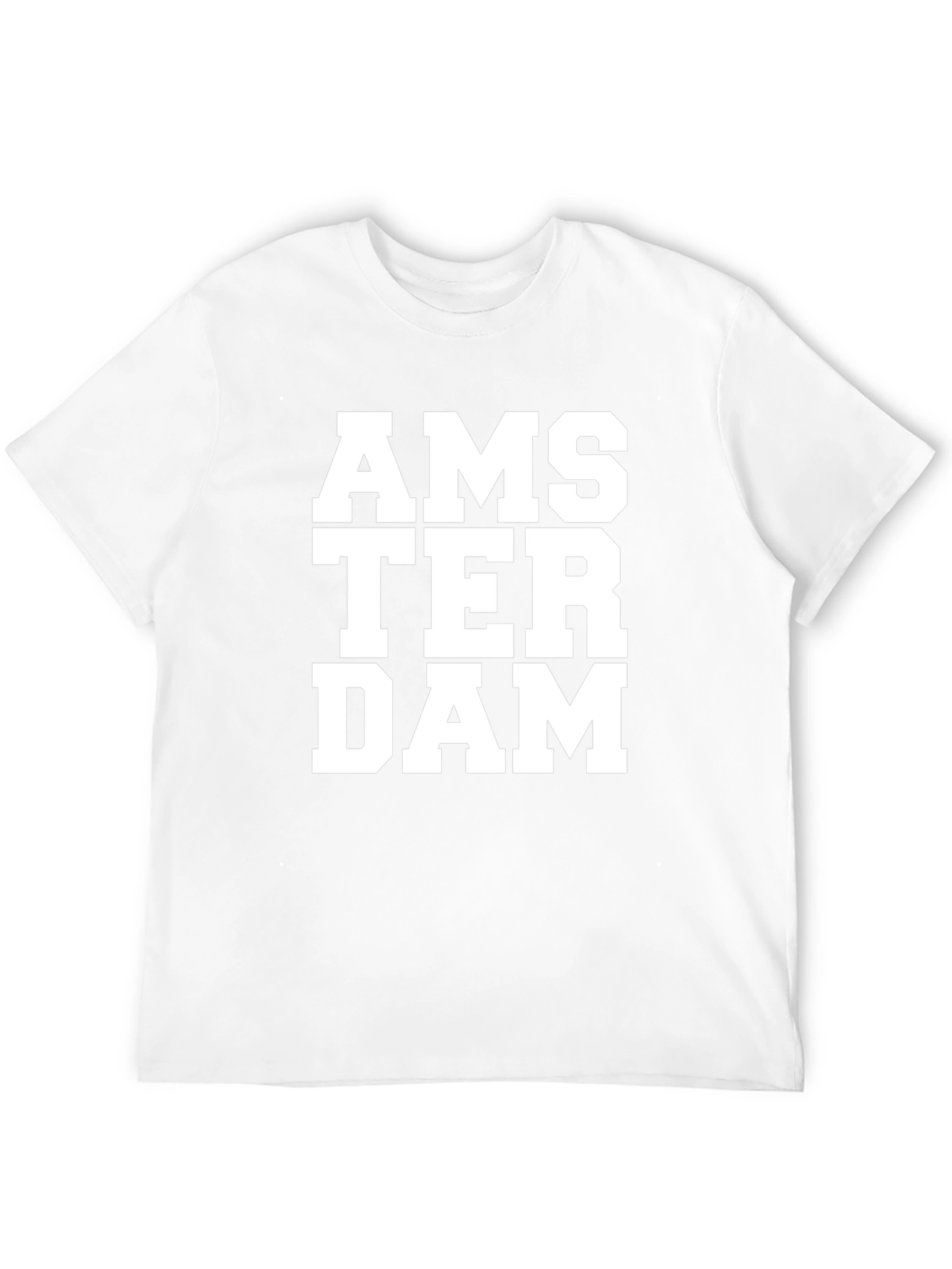 Camiseta Negra Amsterdam Letras Blancas Casual