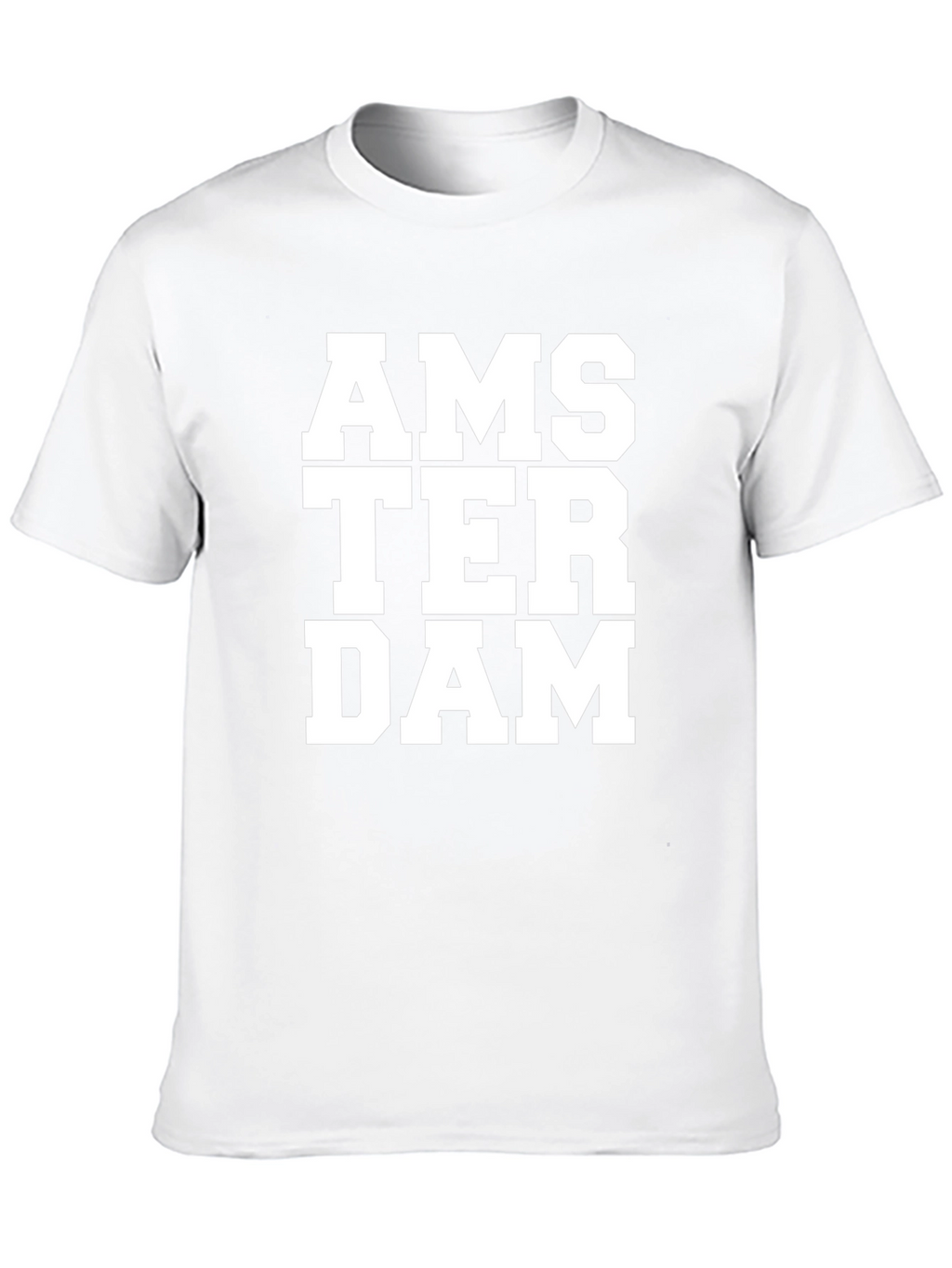 Camiseta Negra Amsterdam Letras Blancas Casual