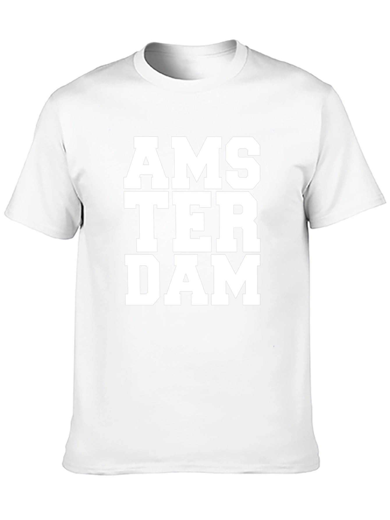 Camiseta Negra Amsterdam Letras Blancas Casual