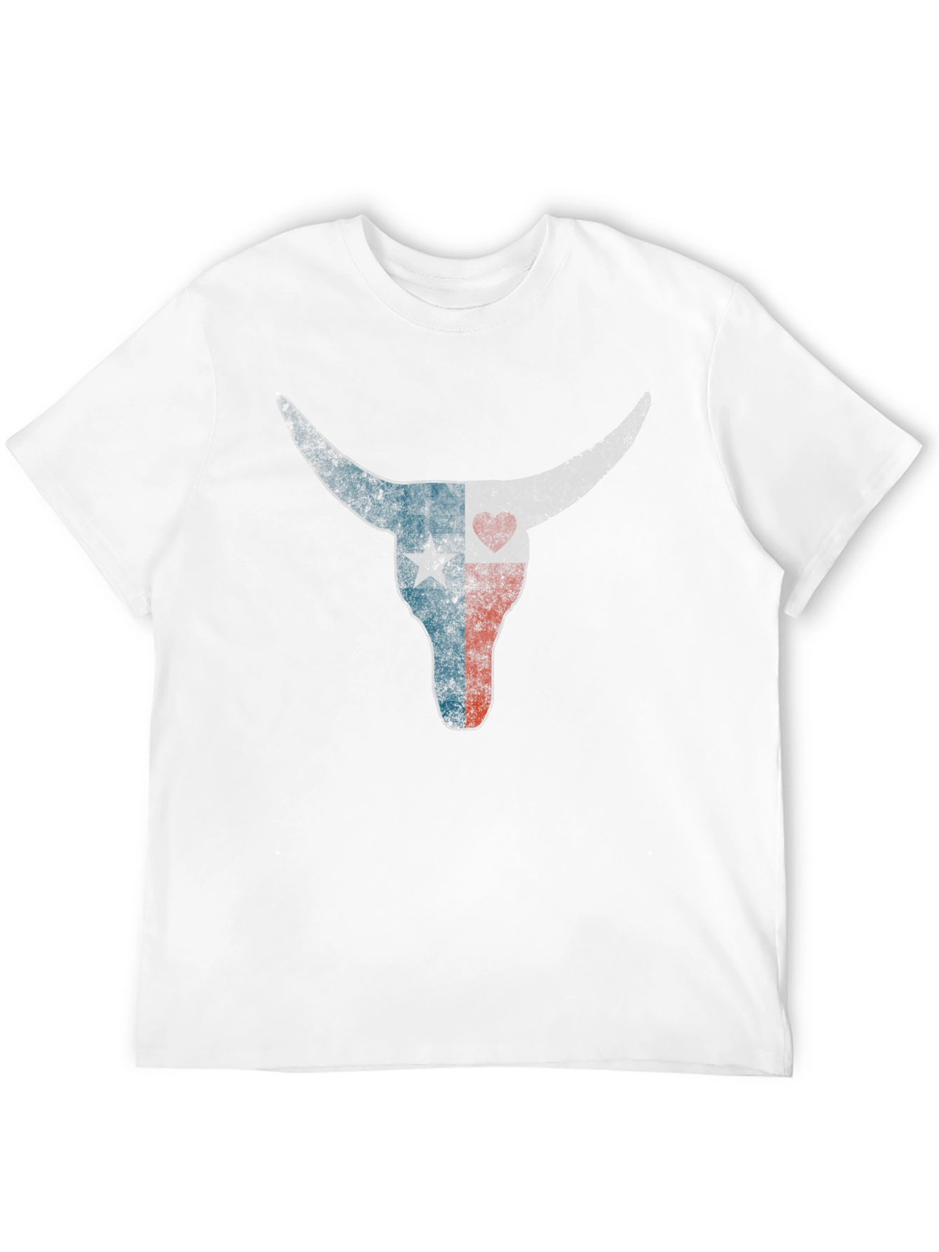 Camiseta Negra con Diseño de Cráneo de Toro Texas