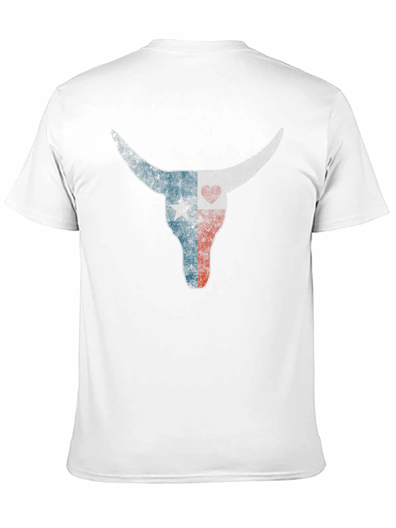 Camiseta Negra con Diseño de Cráneo de Toro Texas