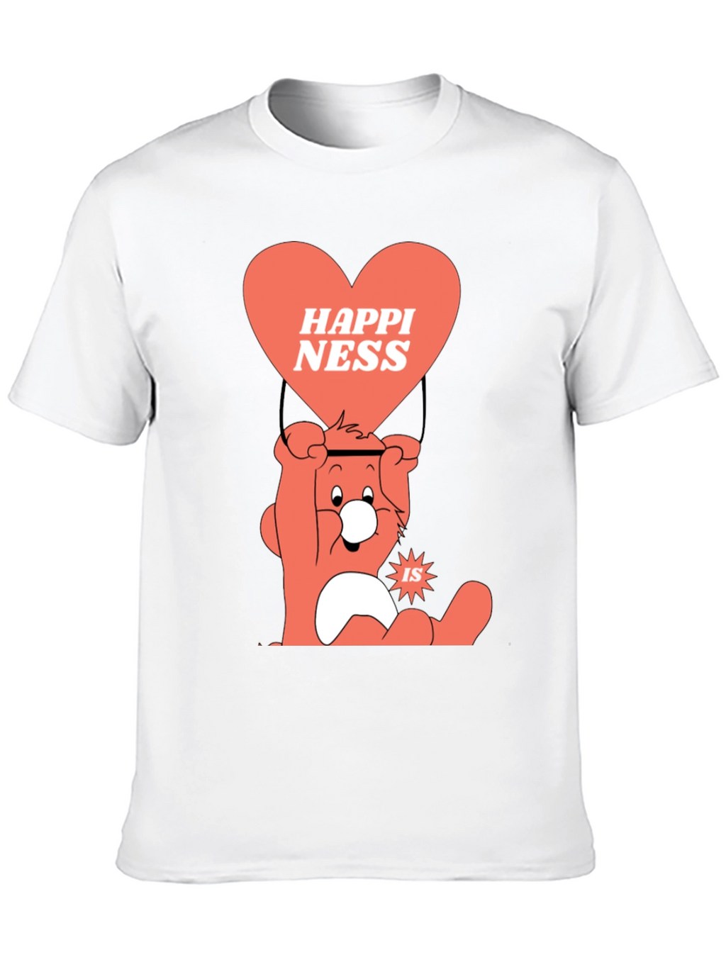 Camiseta Negra con Diseño de Oso Feliz